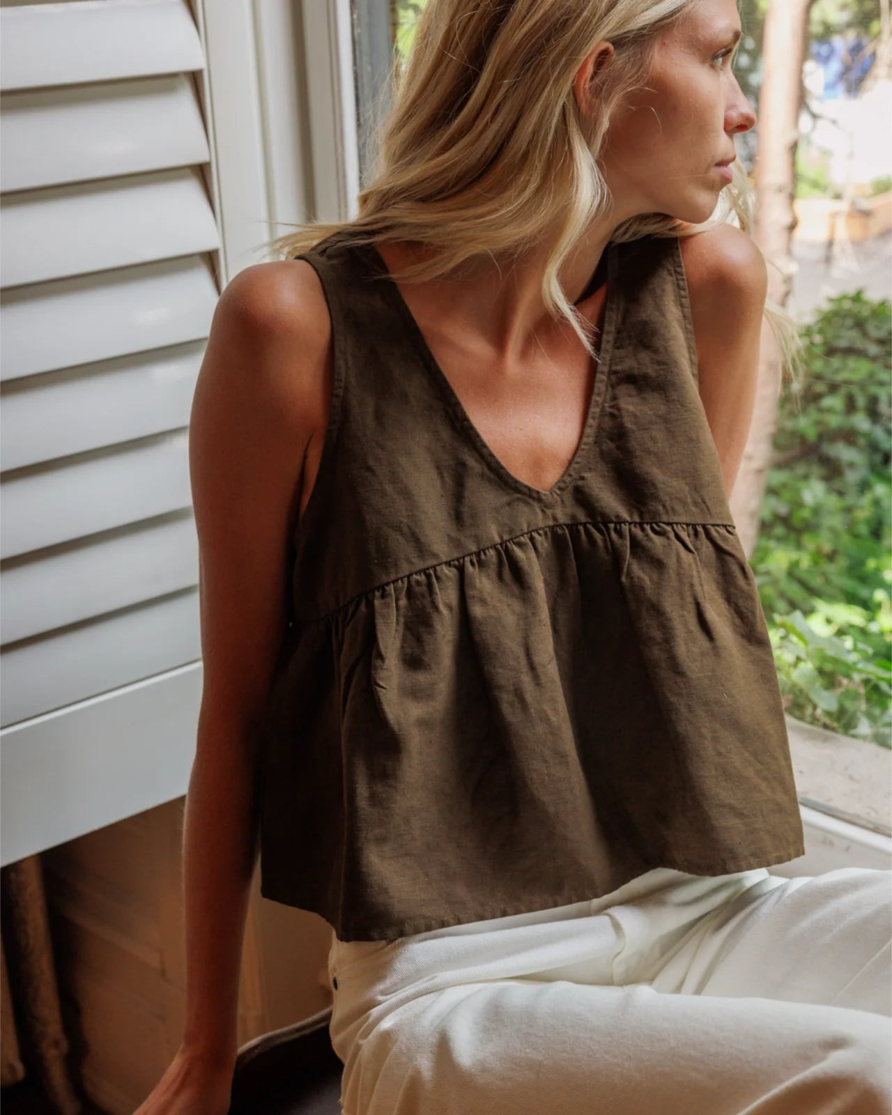 Gigi Top in Dark Earth