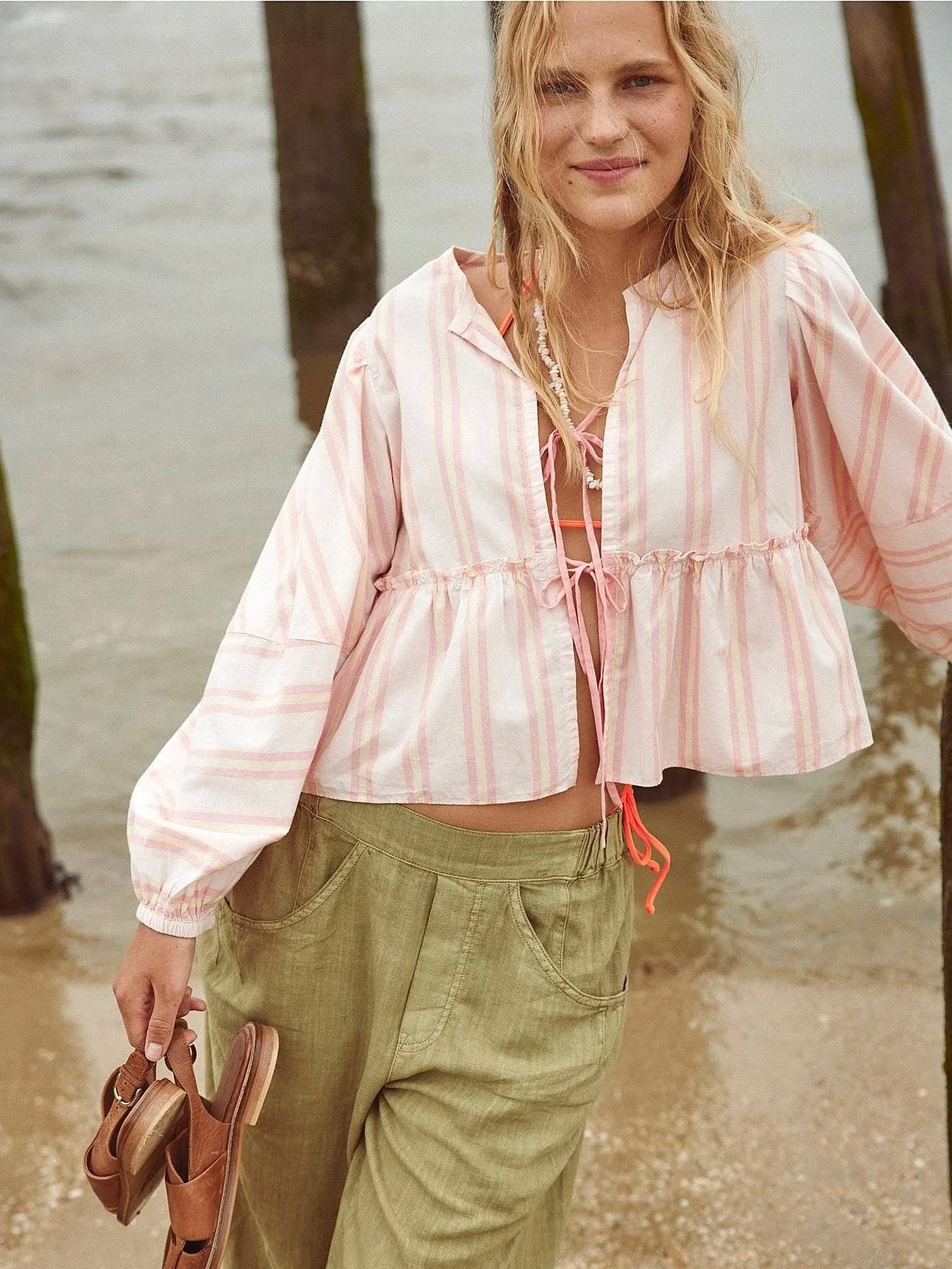 Brunch Babe Blouse in Pink+Yellow
