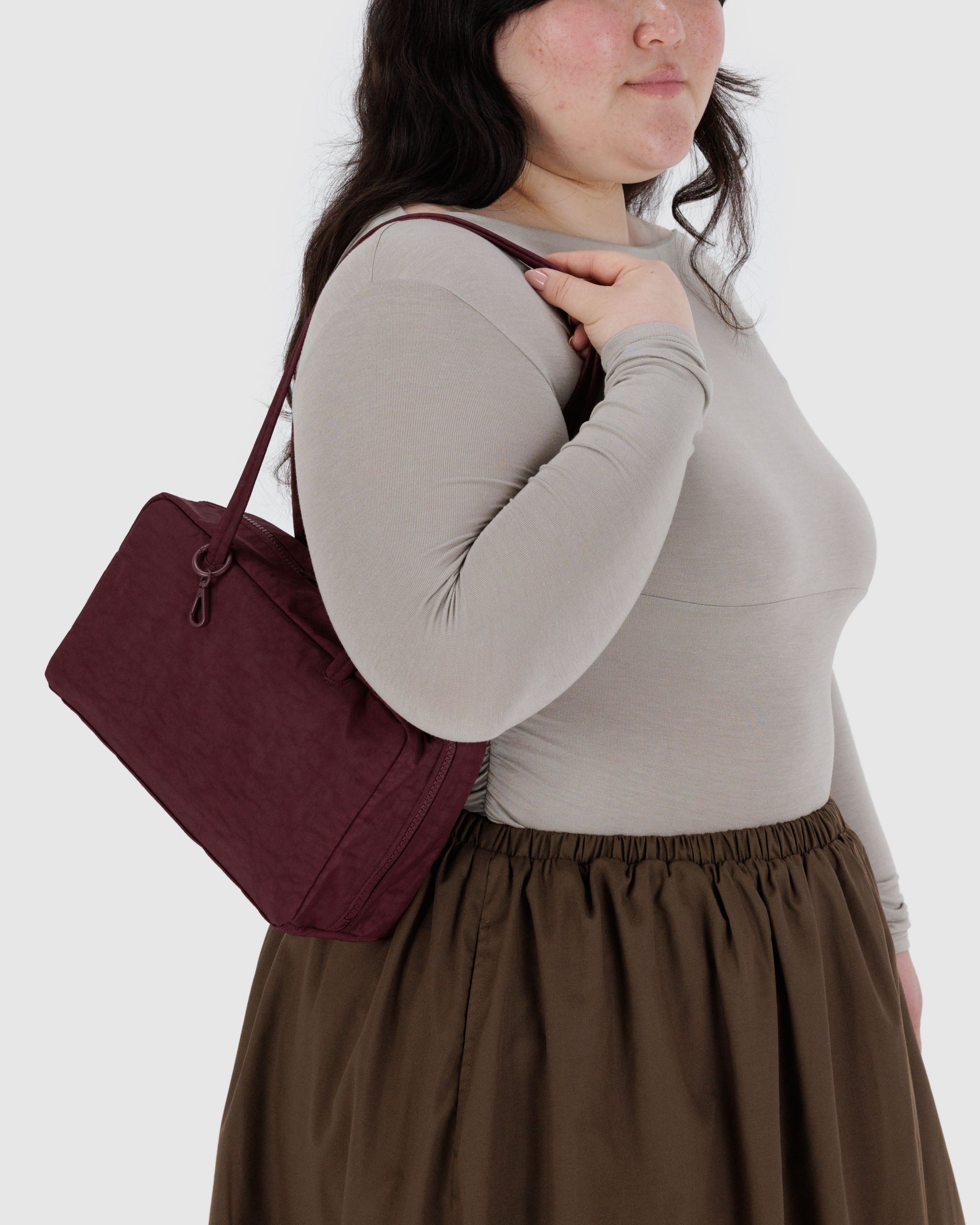 Nylon Bowler Bag in Mahogany