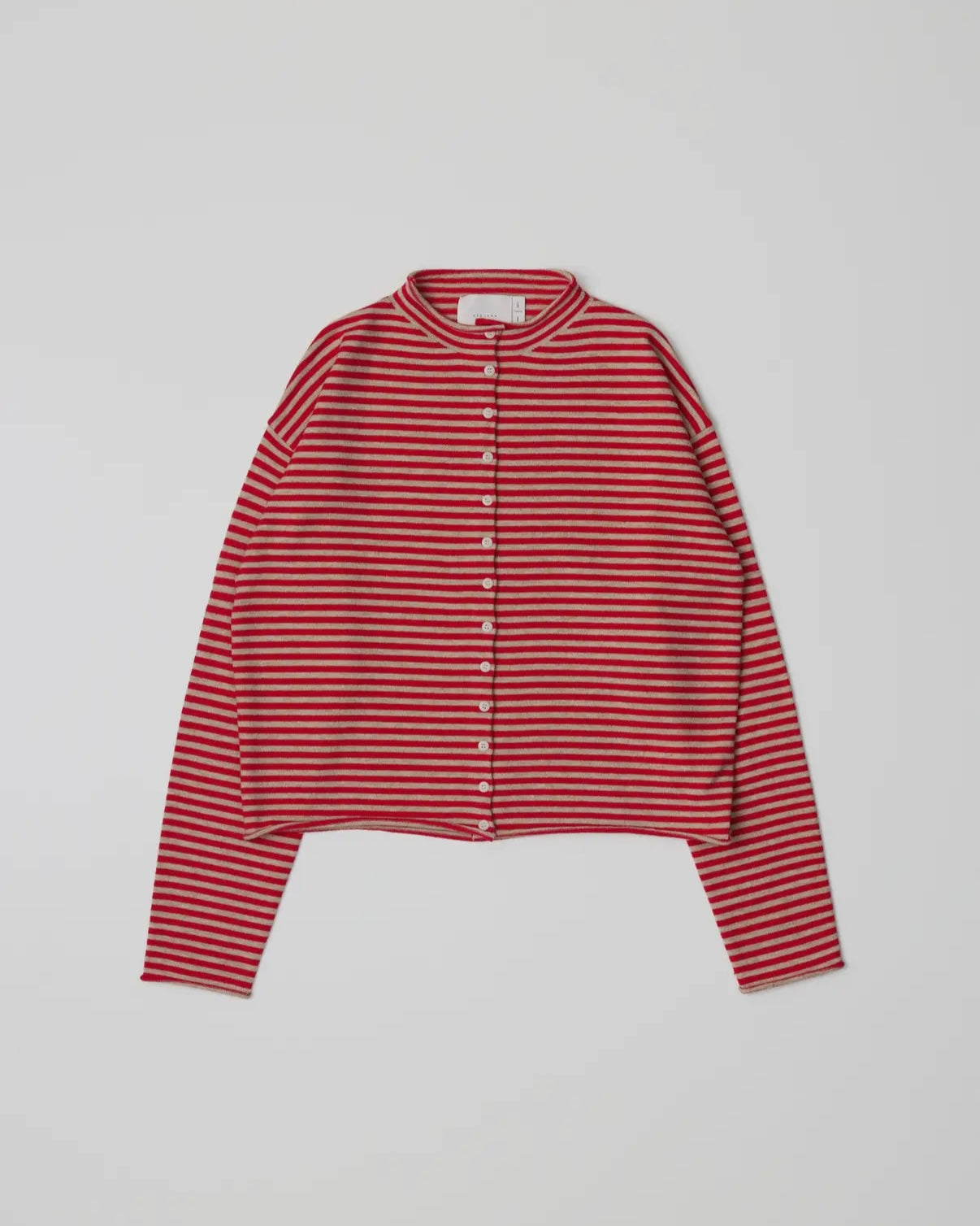 Eleanor Stripe Cardigan in Red + Cream