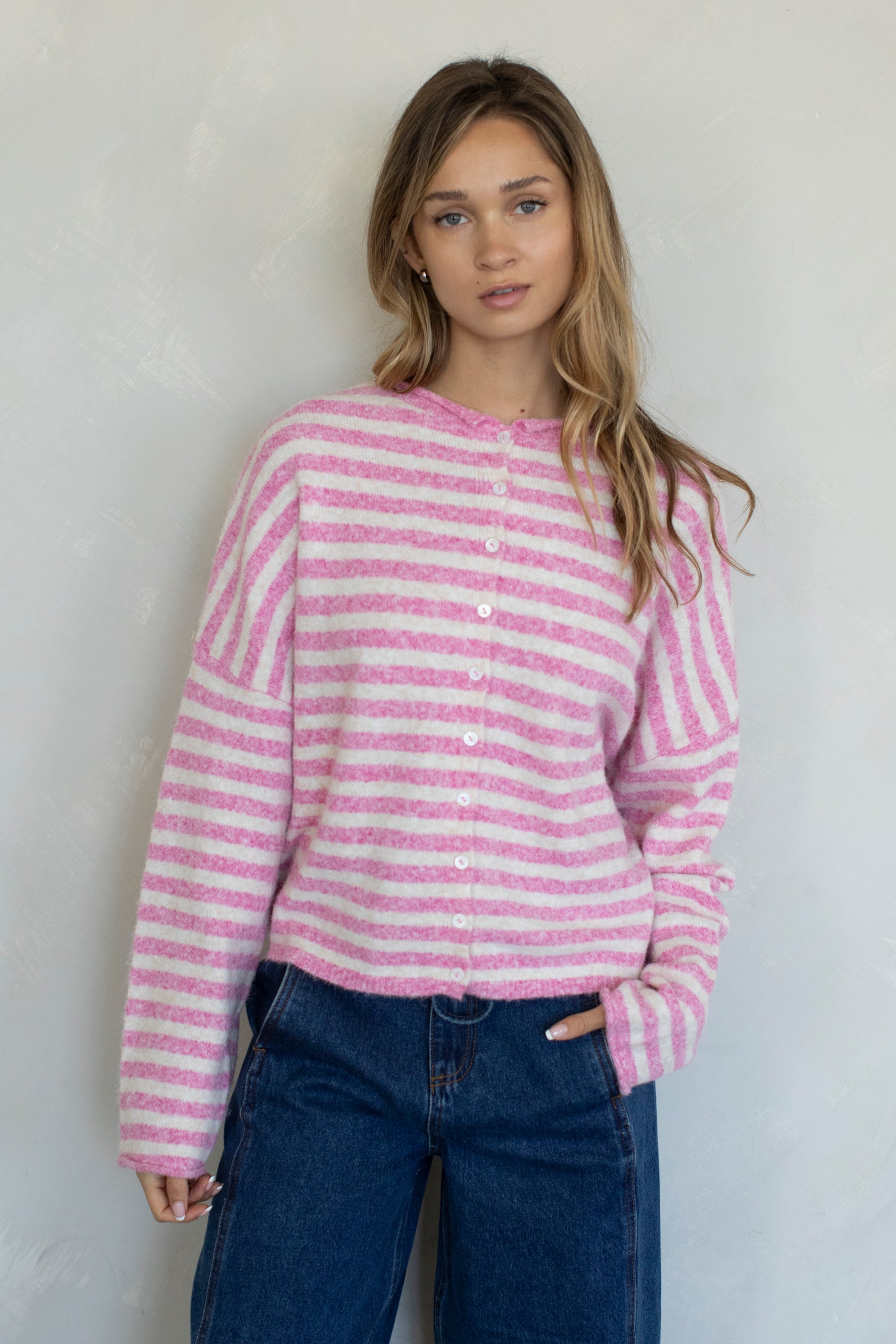 Maisie Sweater in Bubblegum Stripes