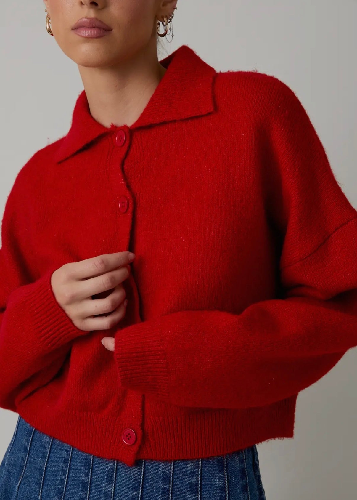 Parker Cardigan in Cherry