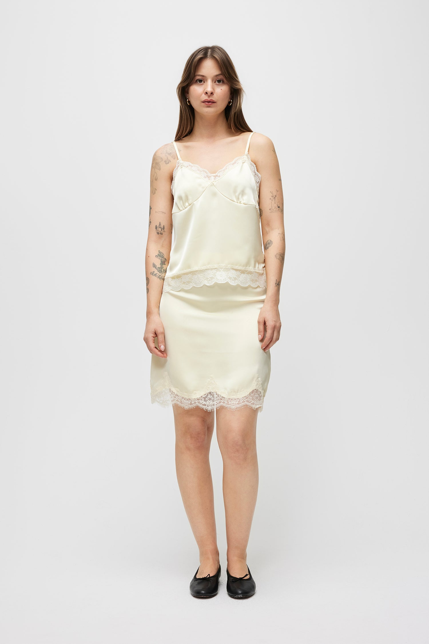Louisa Knee Length Skirt in Buttercream