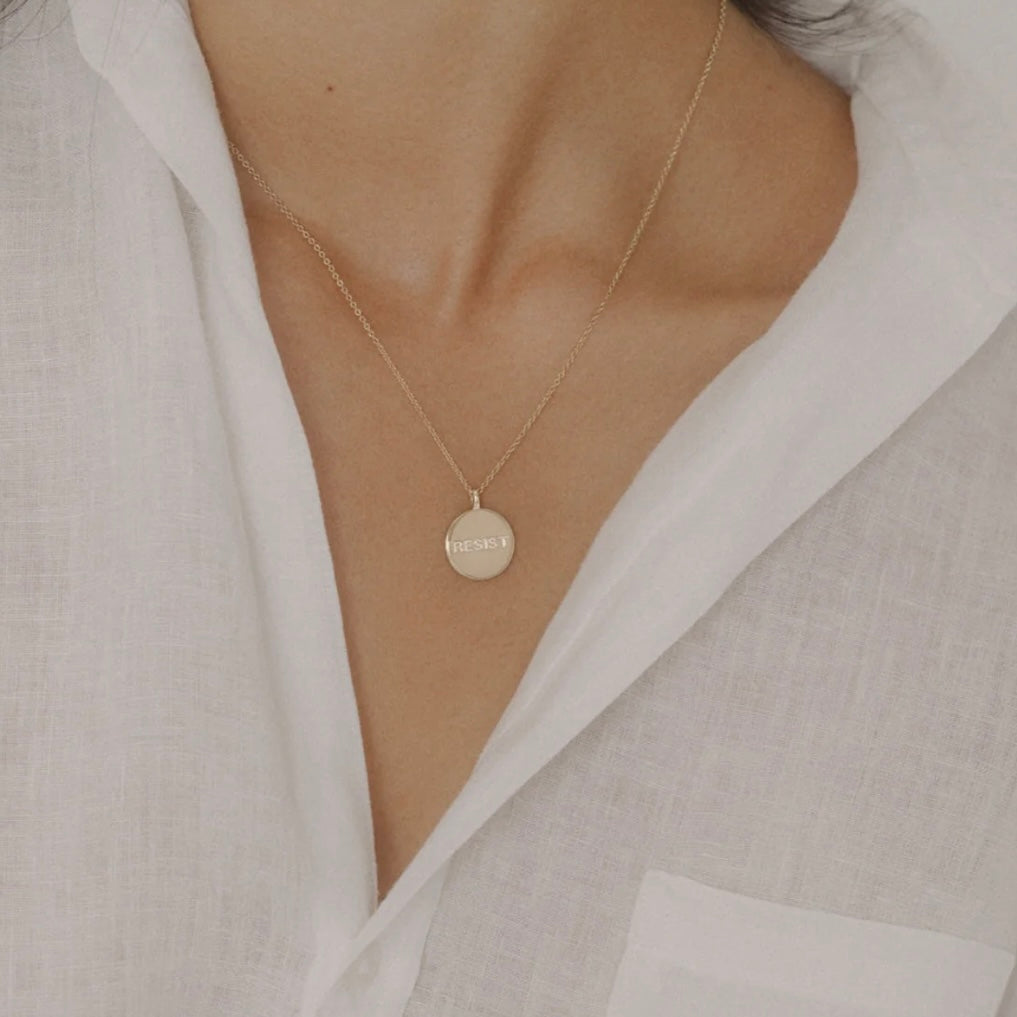 Engraved Resist Pendant Necklace