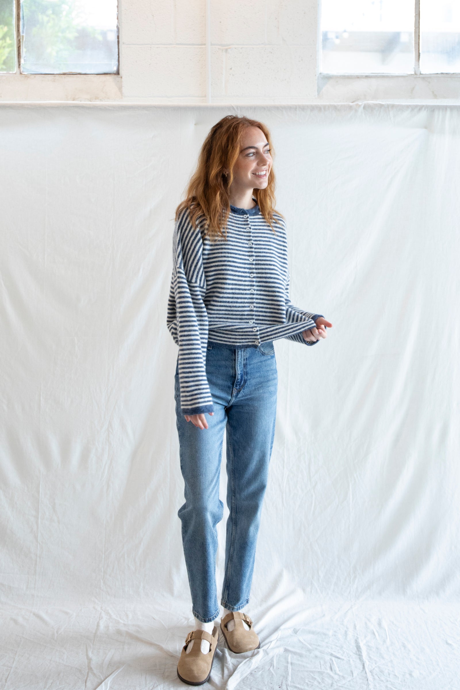 Maisie Sweater in Denim Stripe
