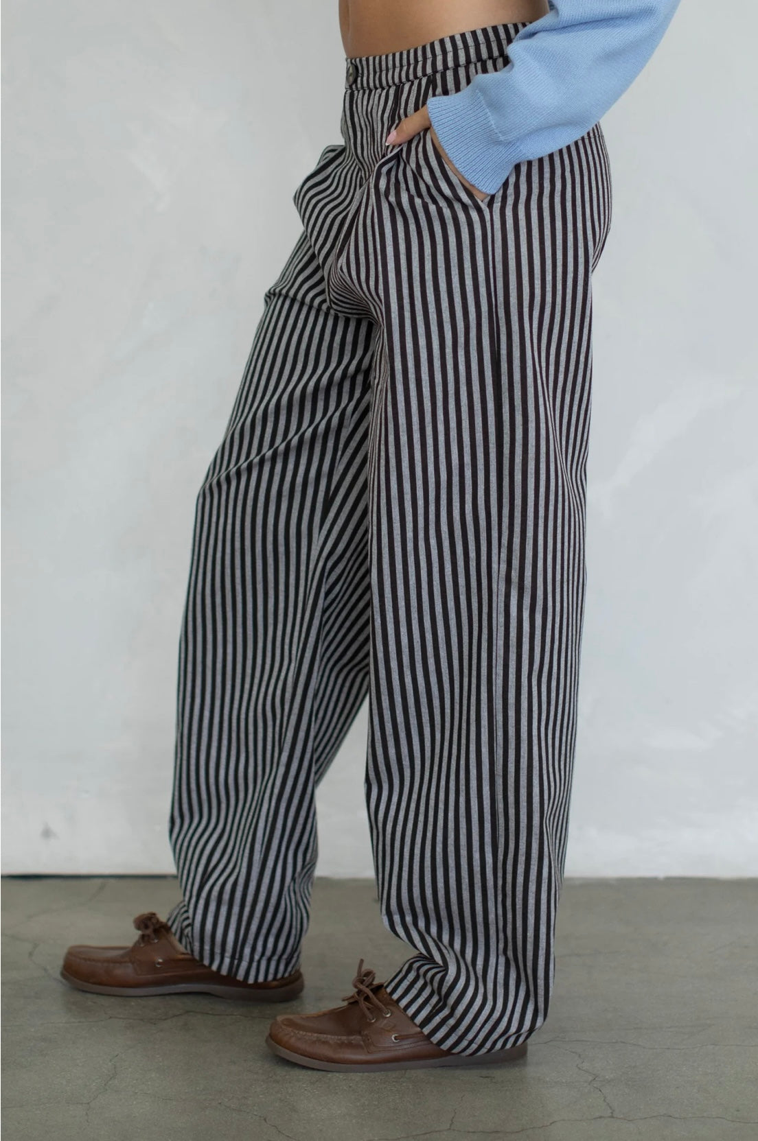 Leighton Stripe Pants in Chocolate