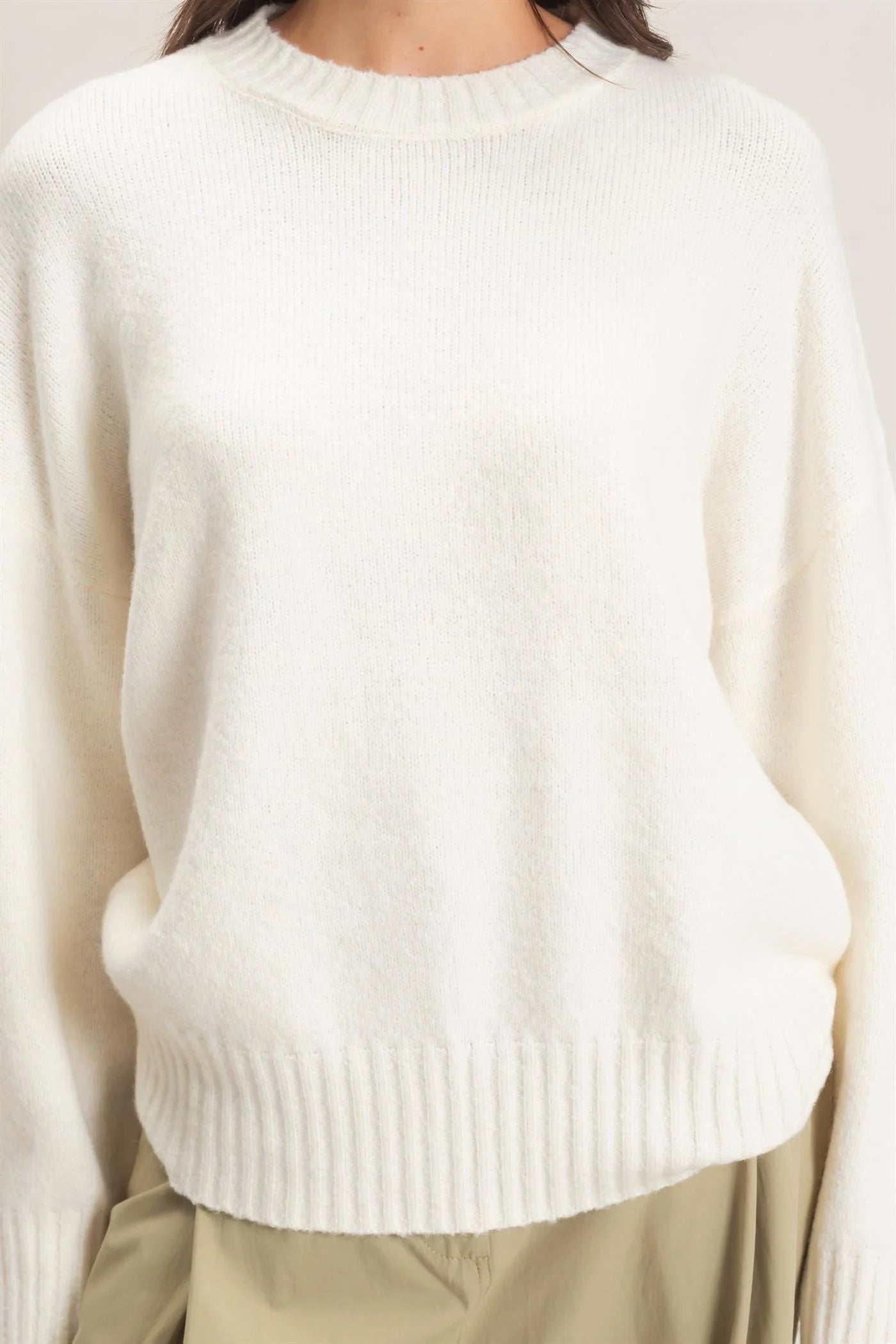 Charlie Crewneck Sweater in Ivory