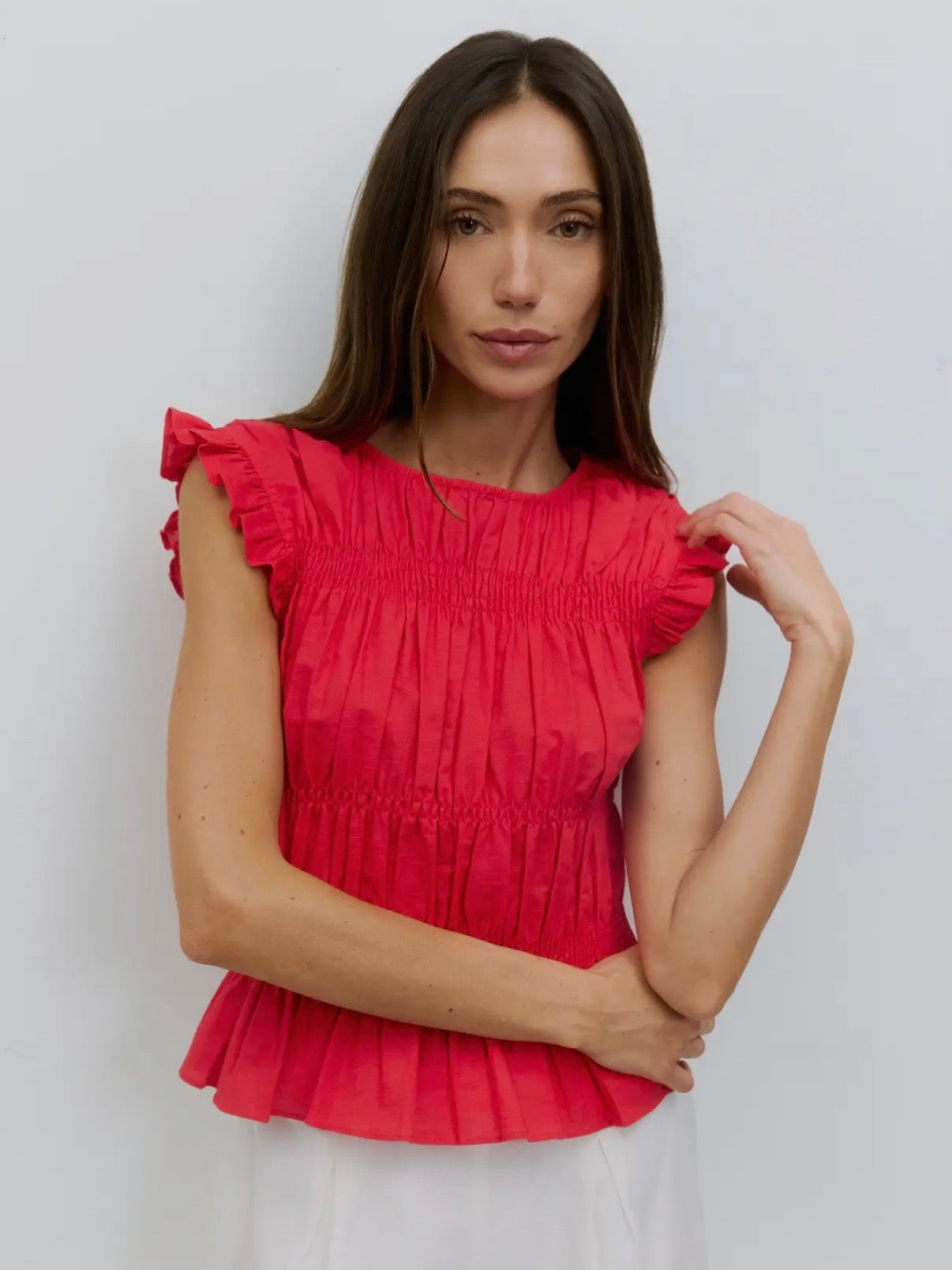 Jane Smocked Ruffle Top