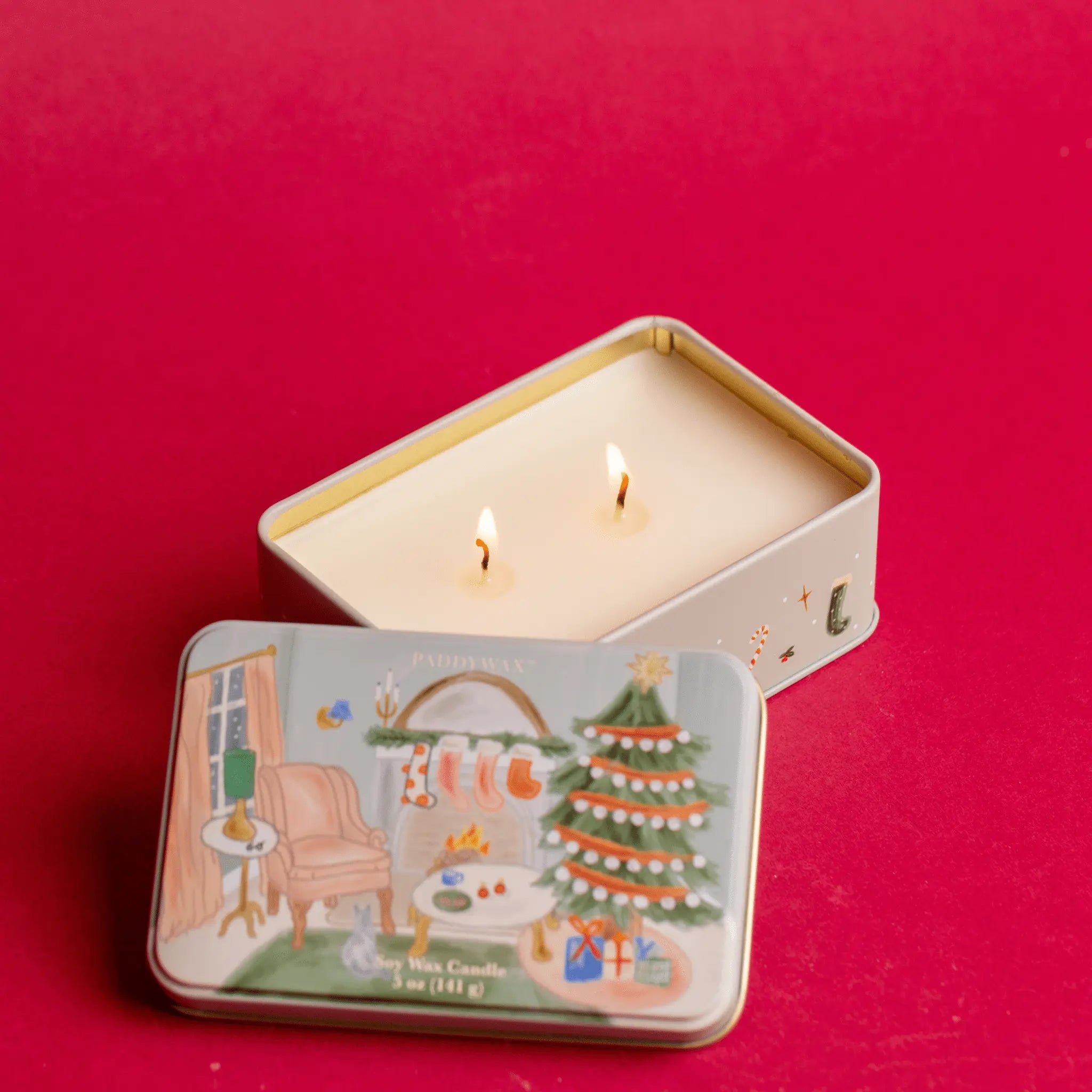 Holiday Tin Candle in Persimmon & Chestnut