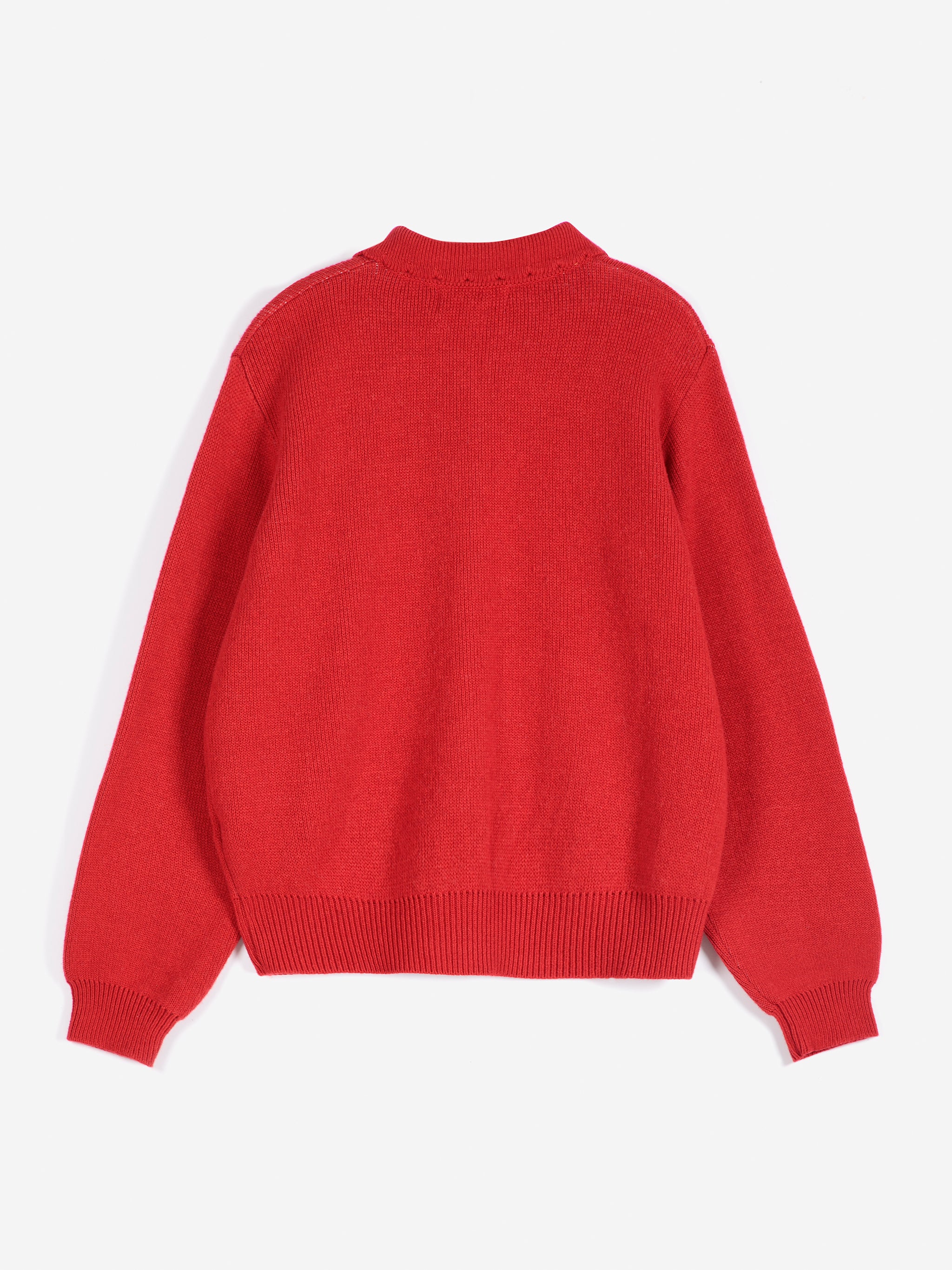 Forest Scene Wool Blend Polo Cardigan