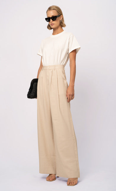 Fabi Wide Leg Pant in Oat