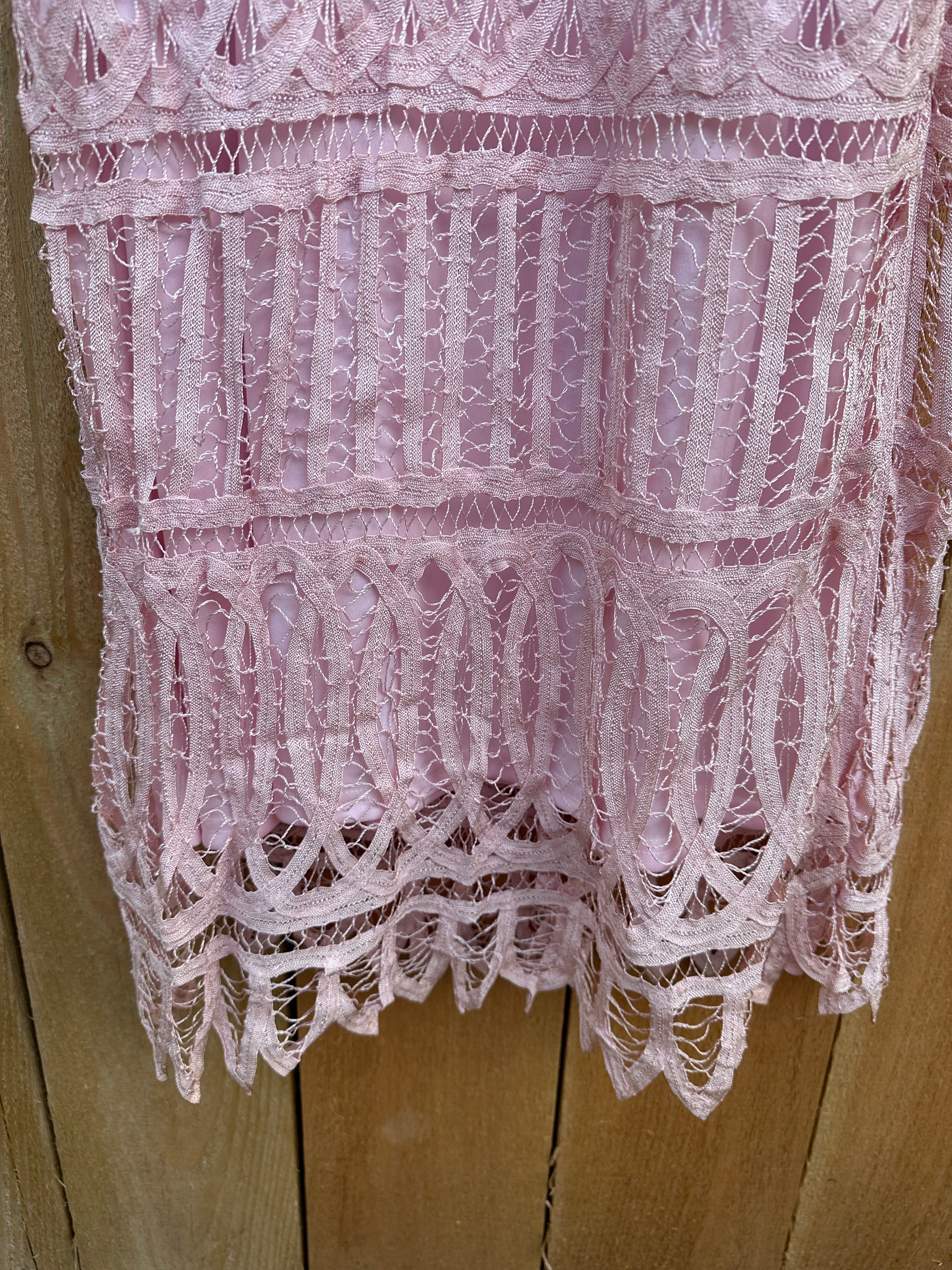 Vintage Pink Lace Dress