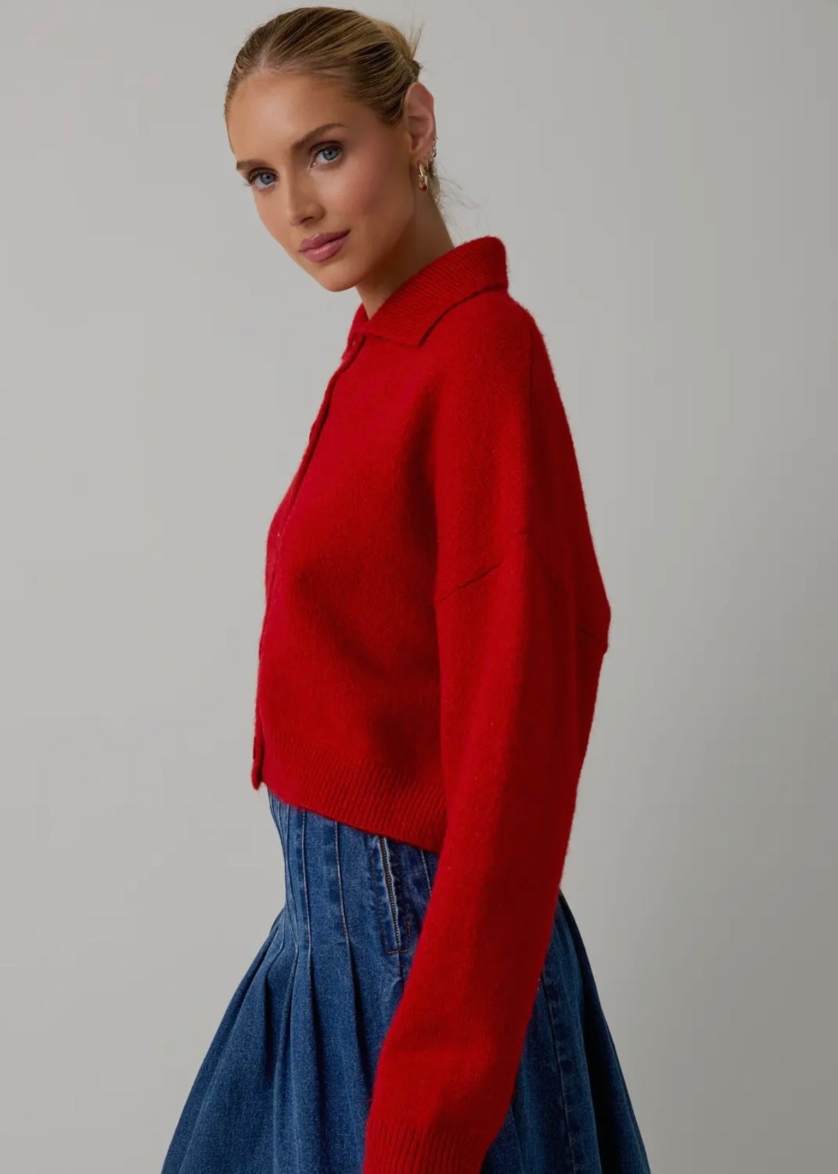Parker Cardigan in Cherry