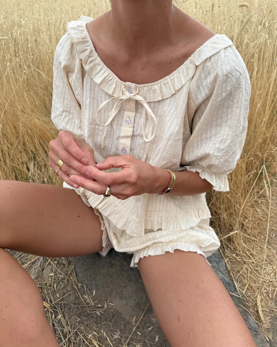 Romeo Set in Cream Eyelet