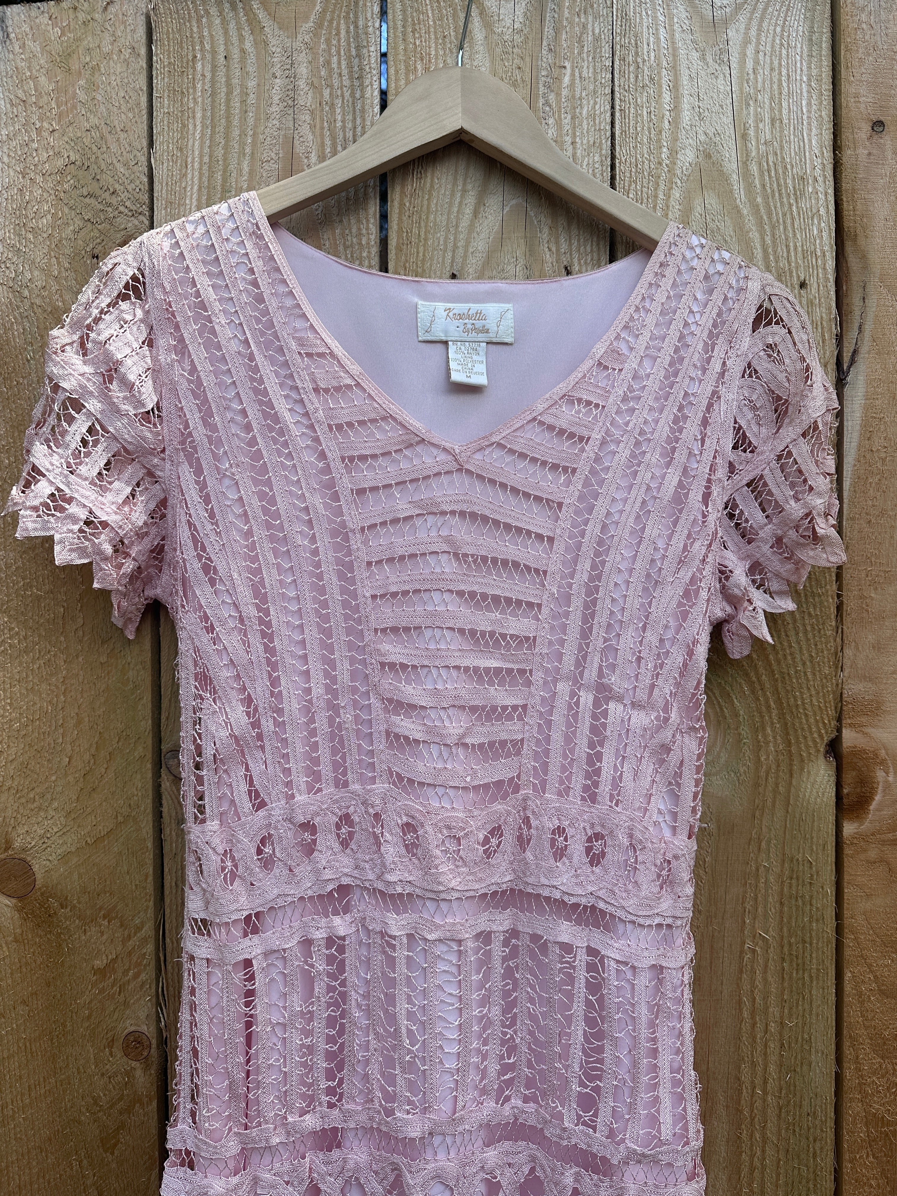 Vintage Pink Lace Dress