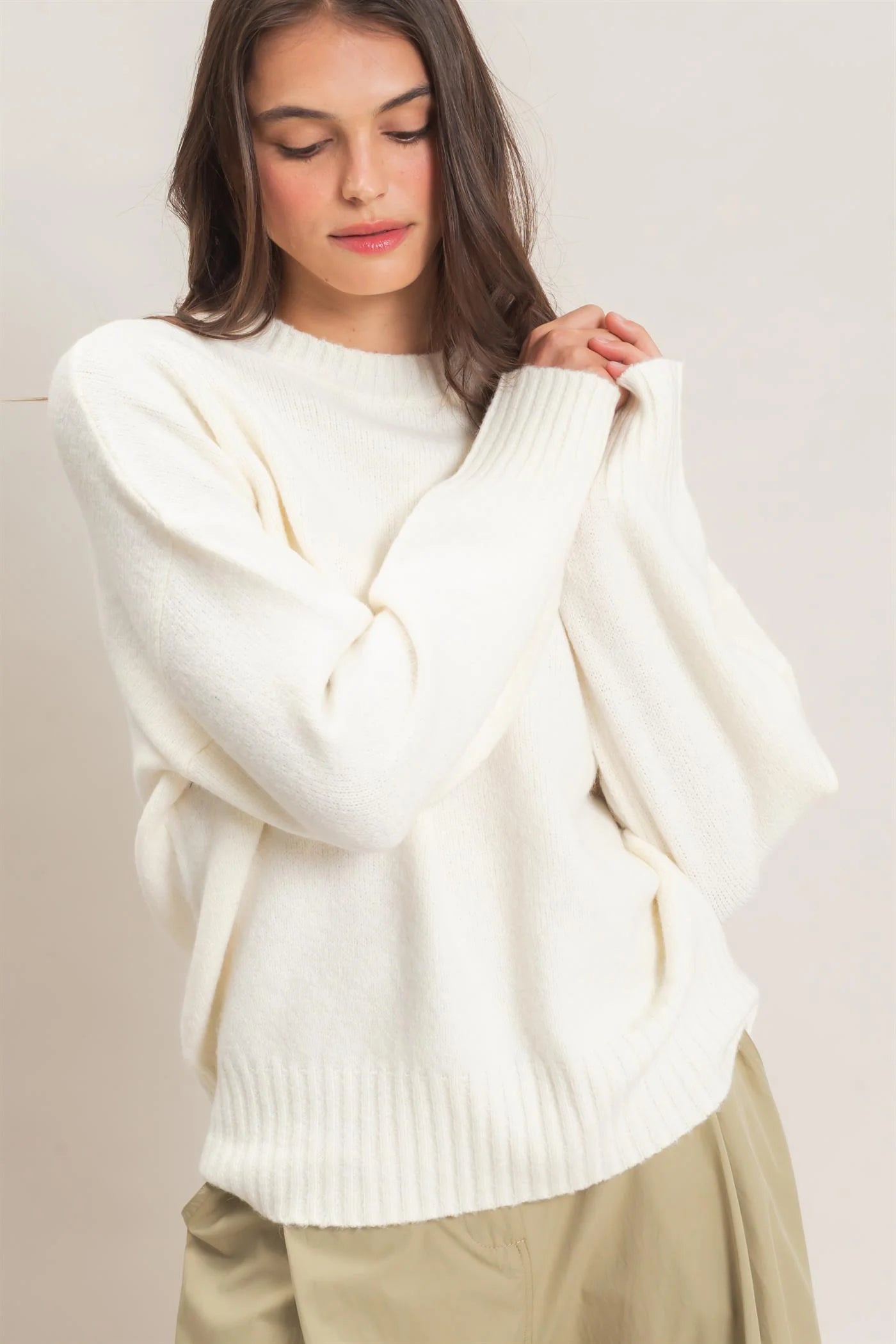 Charlie Crewneck Sweater in Ivory