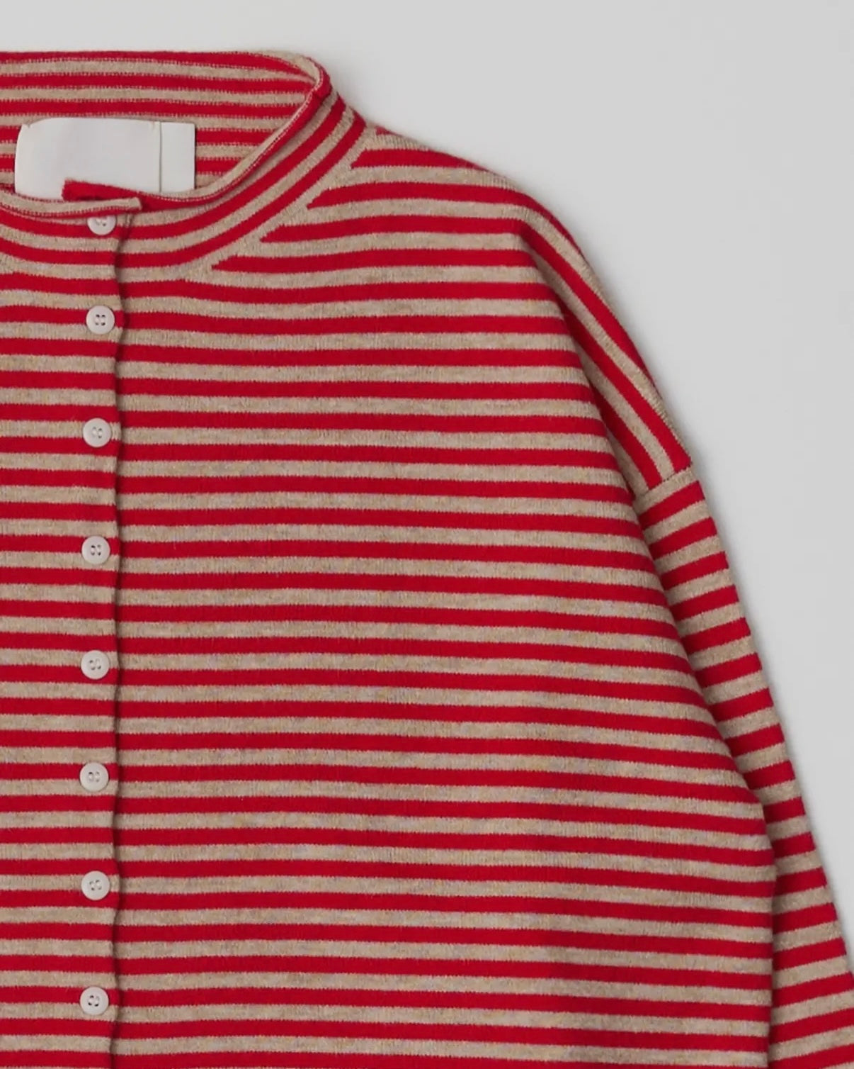 Eleanor Stripe Cardigan in Red + Cream