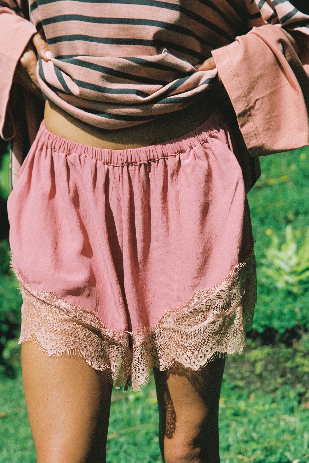 Unwind Lace Trim Shorts