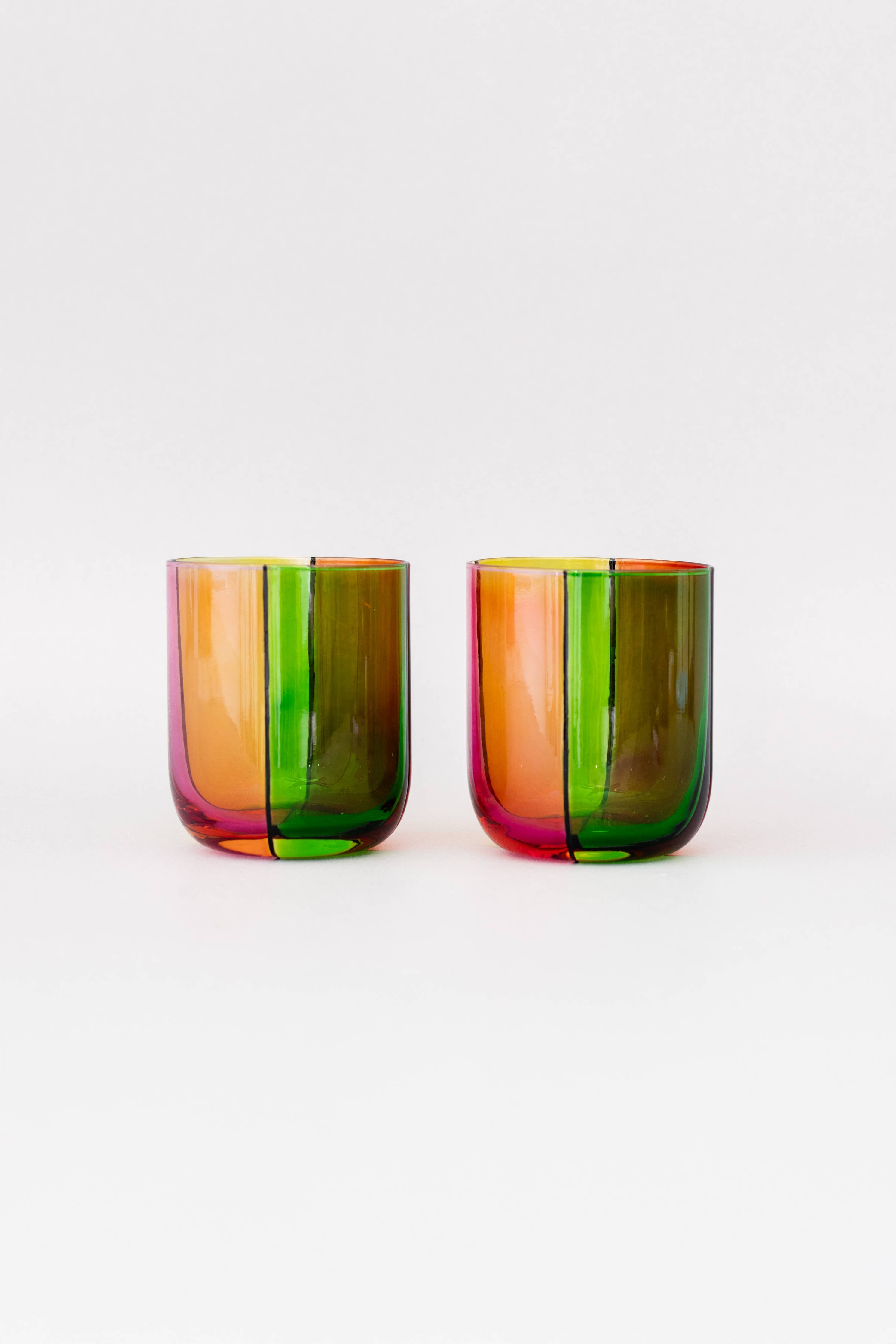 Colorblock Low Ball Glasses