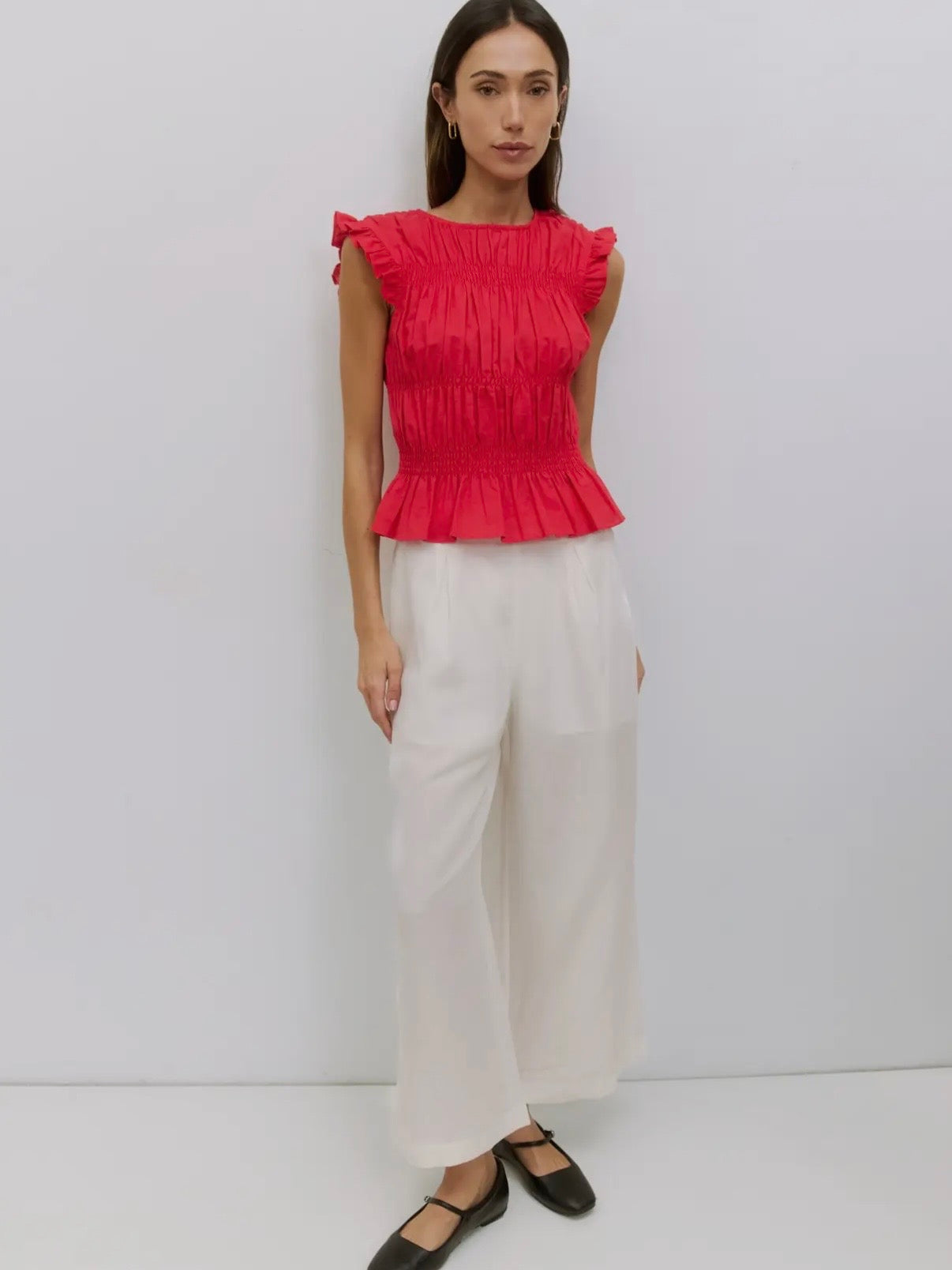 Jane Smocked Ruffle Top