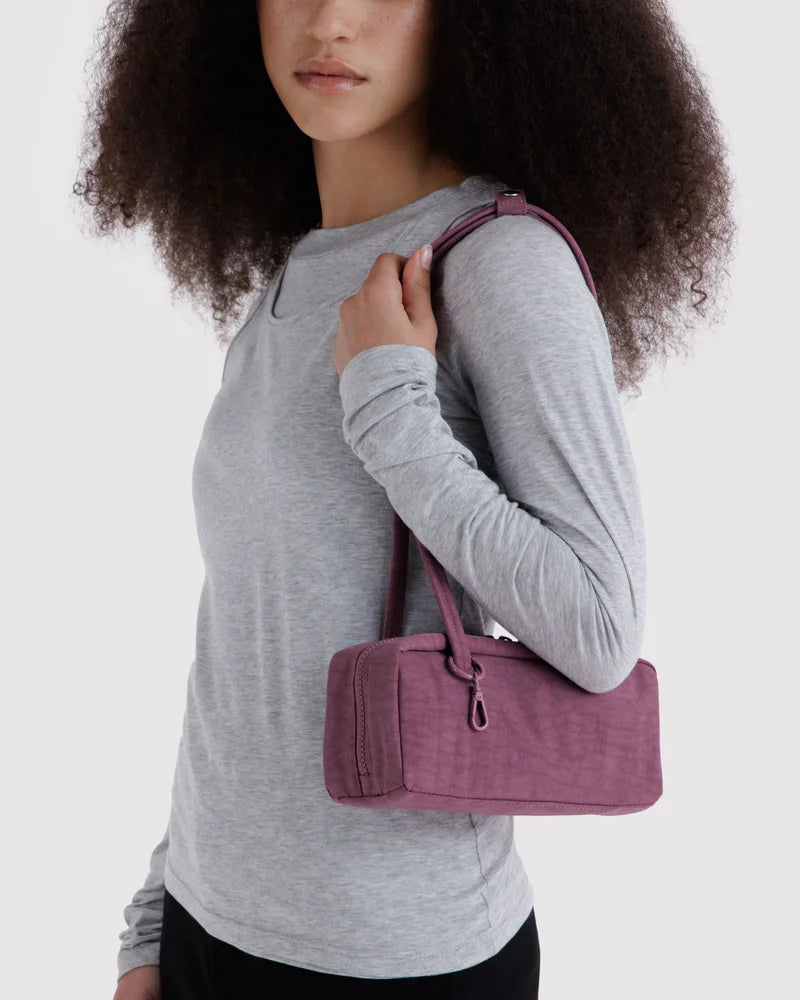 Small Nylon Bowler Bag in Wild Plum