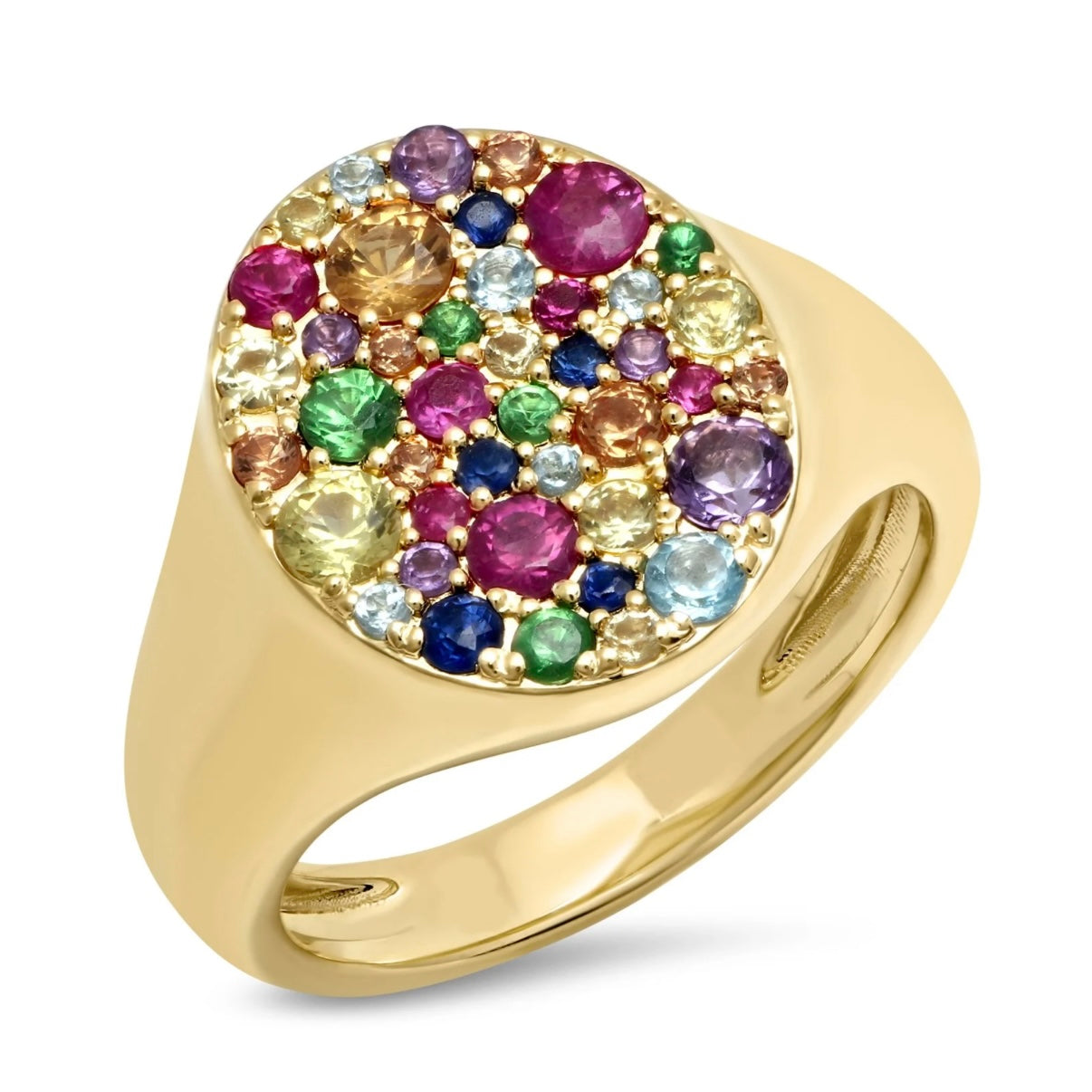 Multi Colored Pinky Signet Ring