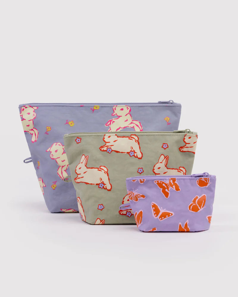Go Pouch Set in Spring Animals
