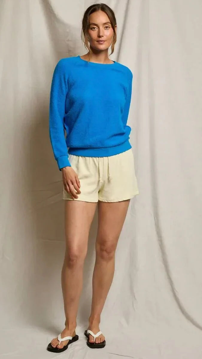 Ziggy Reverse Fleece Crewneck Sweatshirt in Cobalt