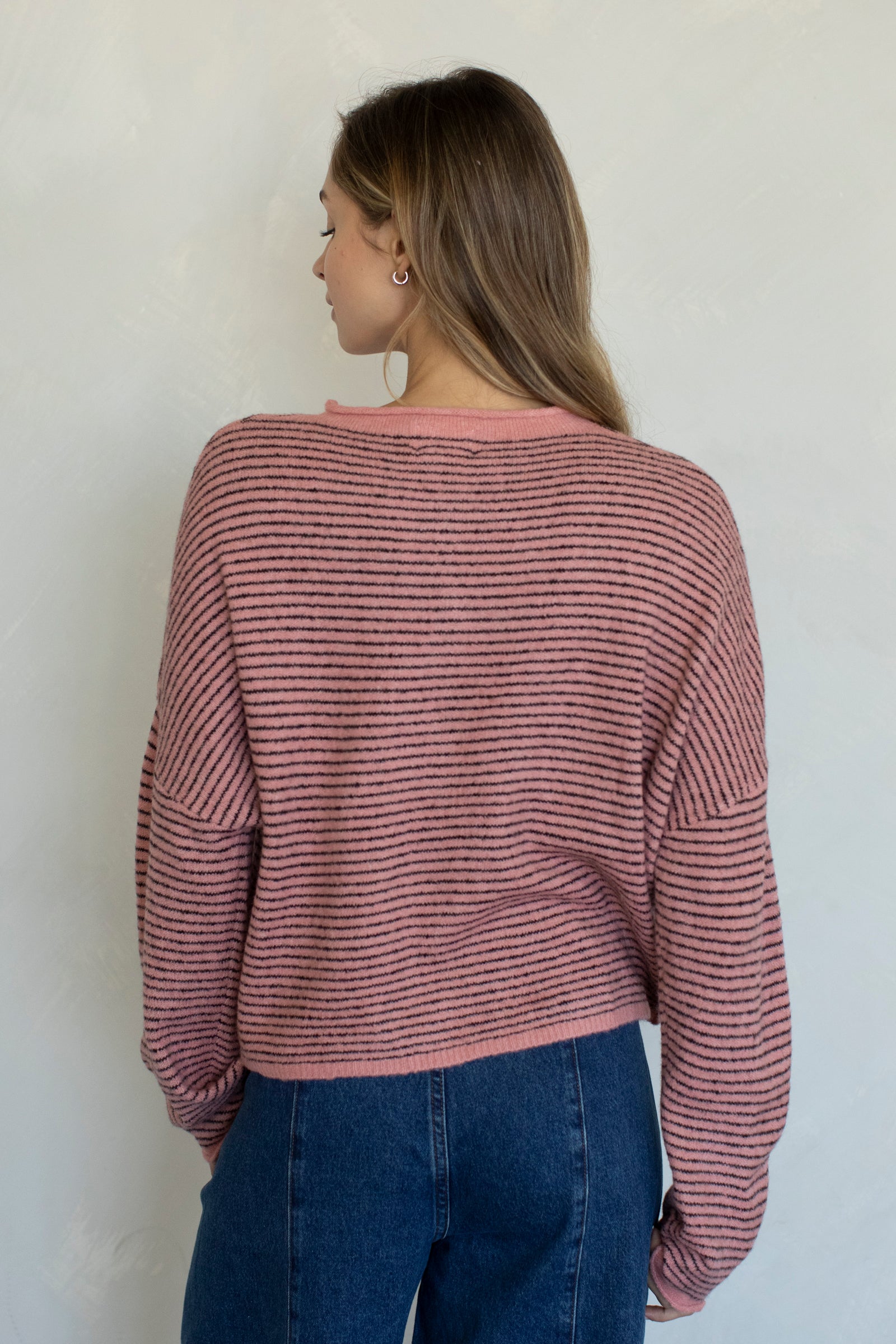 Maisie Sweater in Mini Rose Stripe
