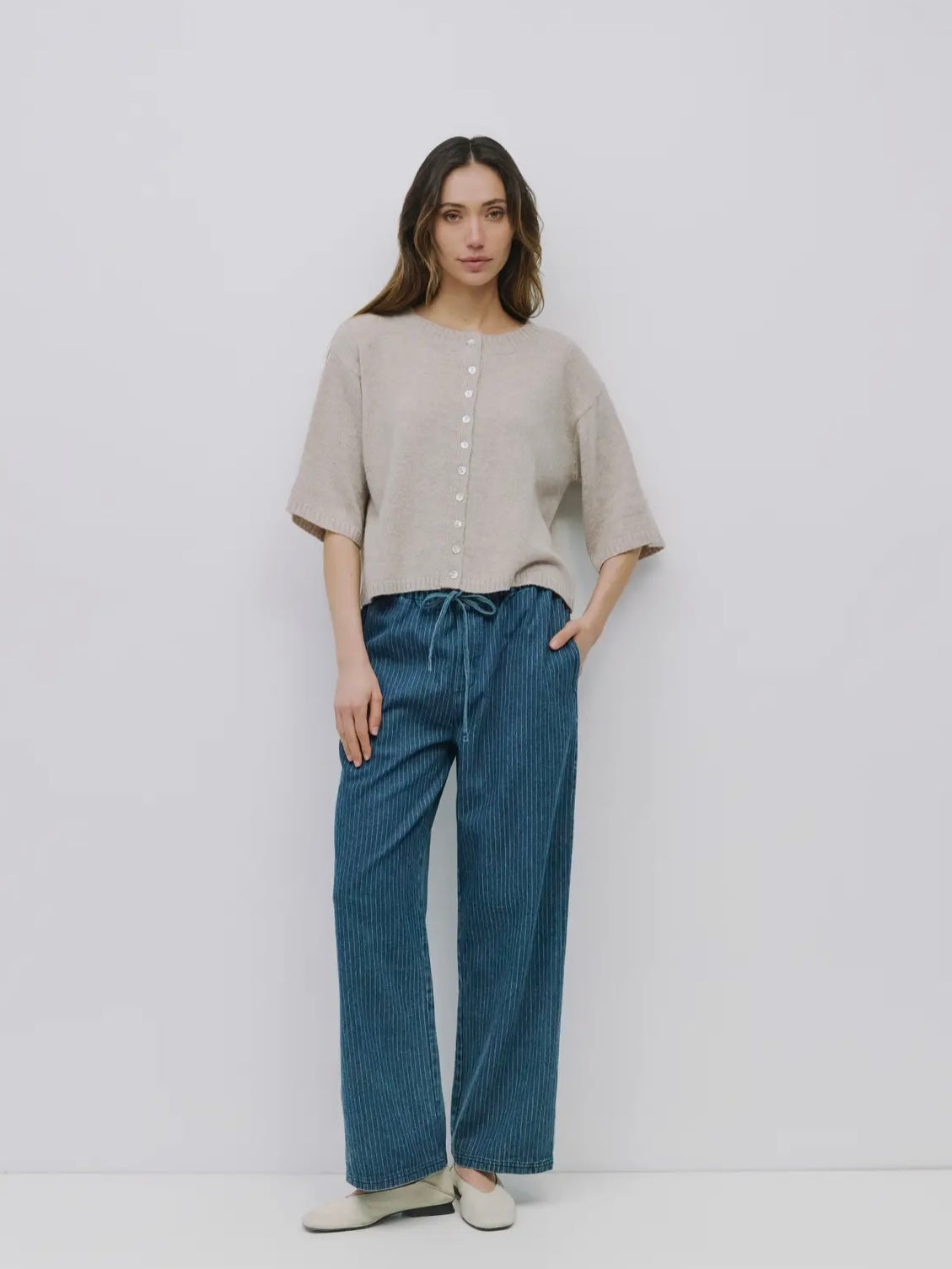 Billie Pinstripe Denim Jeans