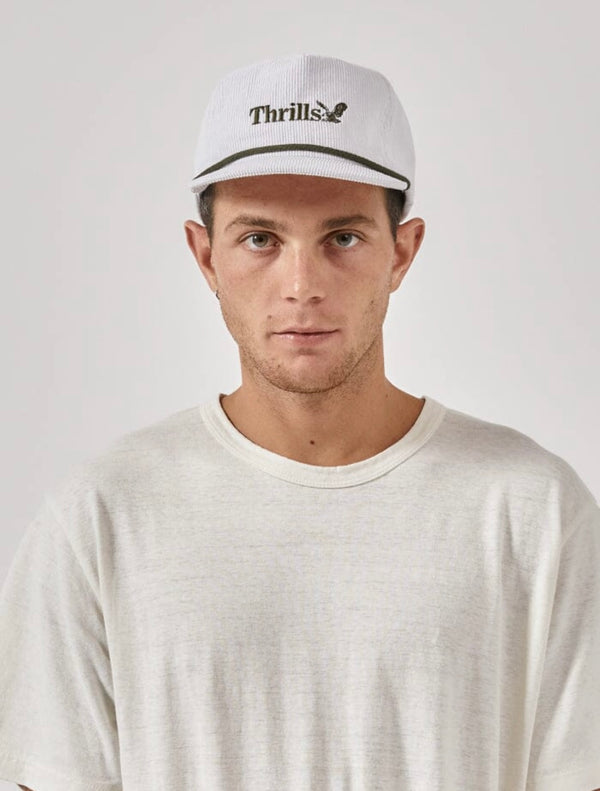 Thrills Workwear 5 Panel Cap in Heritage White