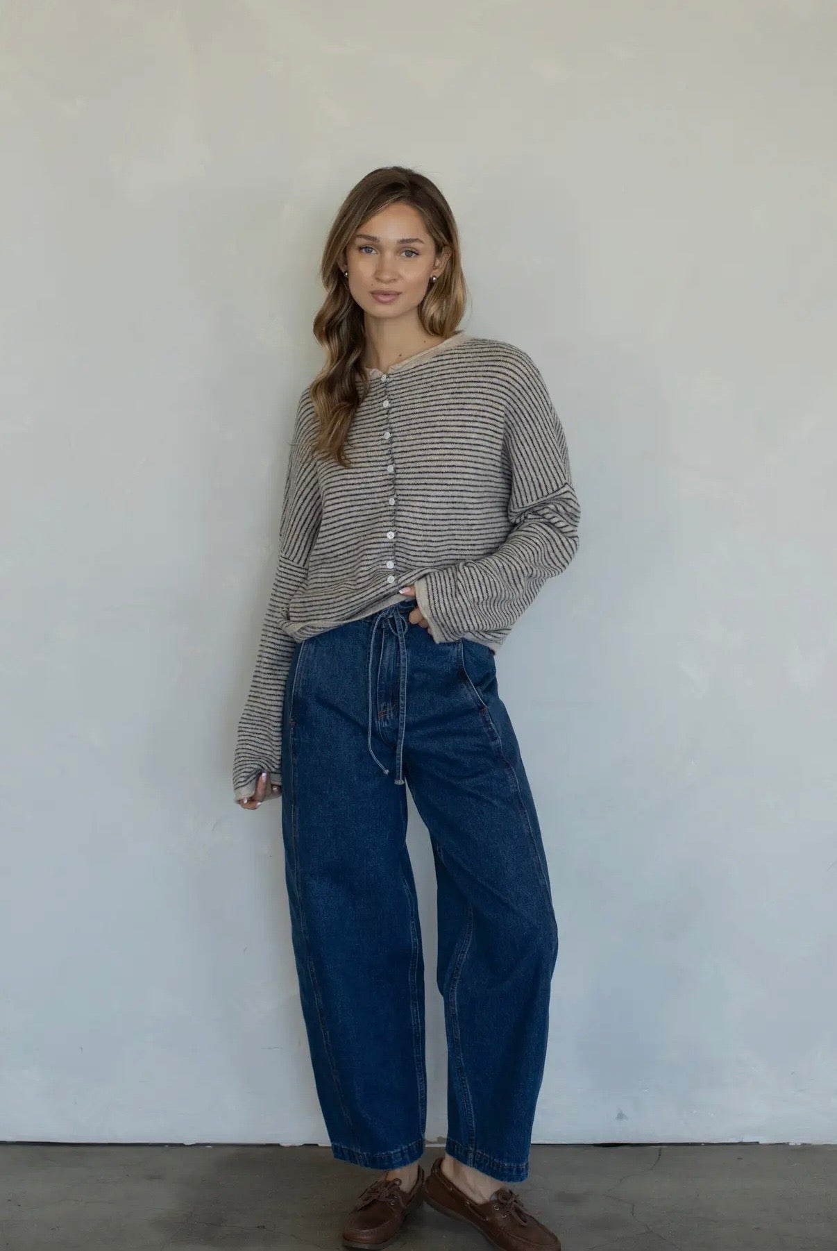 Maisie Sweater in Mini Cream Stripe