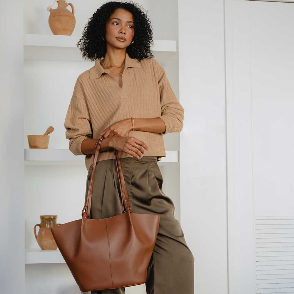 Lydia Saddle Recycled Vegan Shoulder Bag