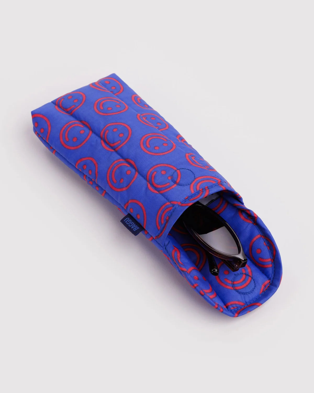 Puffy Glasses Sleeve in Mini Cobalt Happy