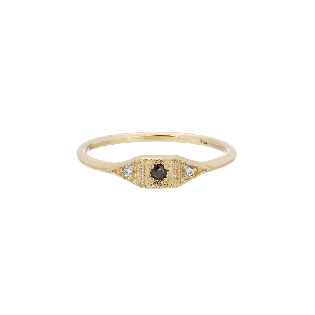 Mini Deco Point Ring - Black Diamond