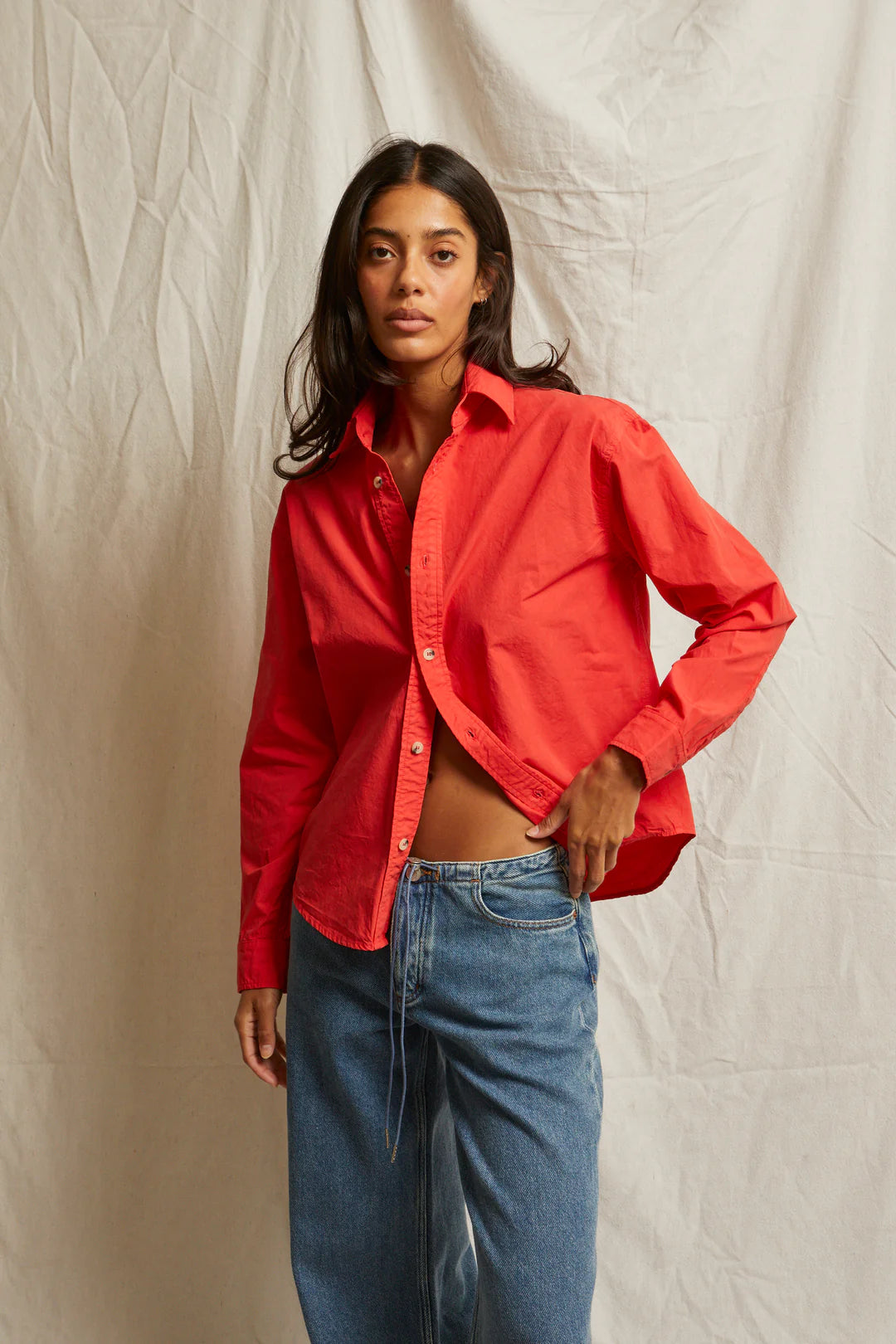 James Poplin Cotton Button Down