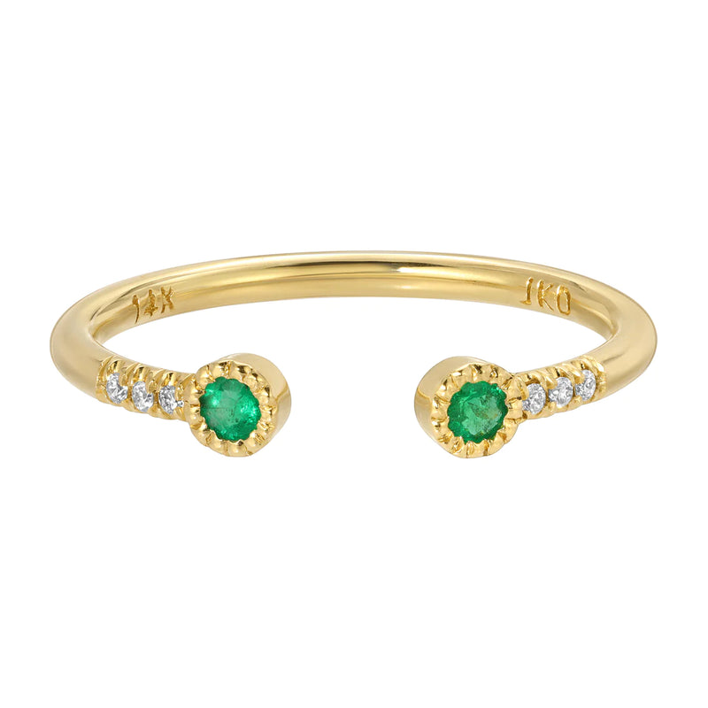 Emerald Bezel Equilibrium Cuff Ring