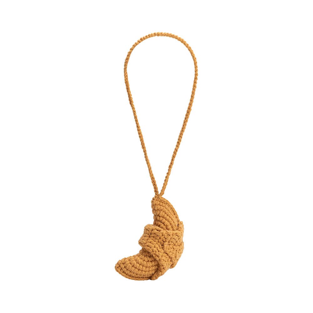 Croissant Tan Crochet Bag Charm