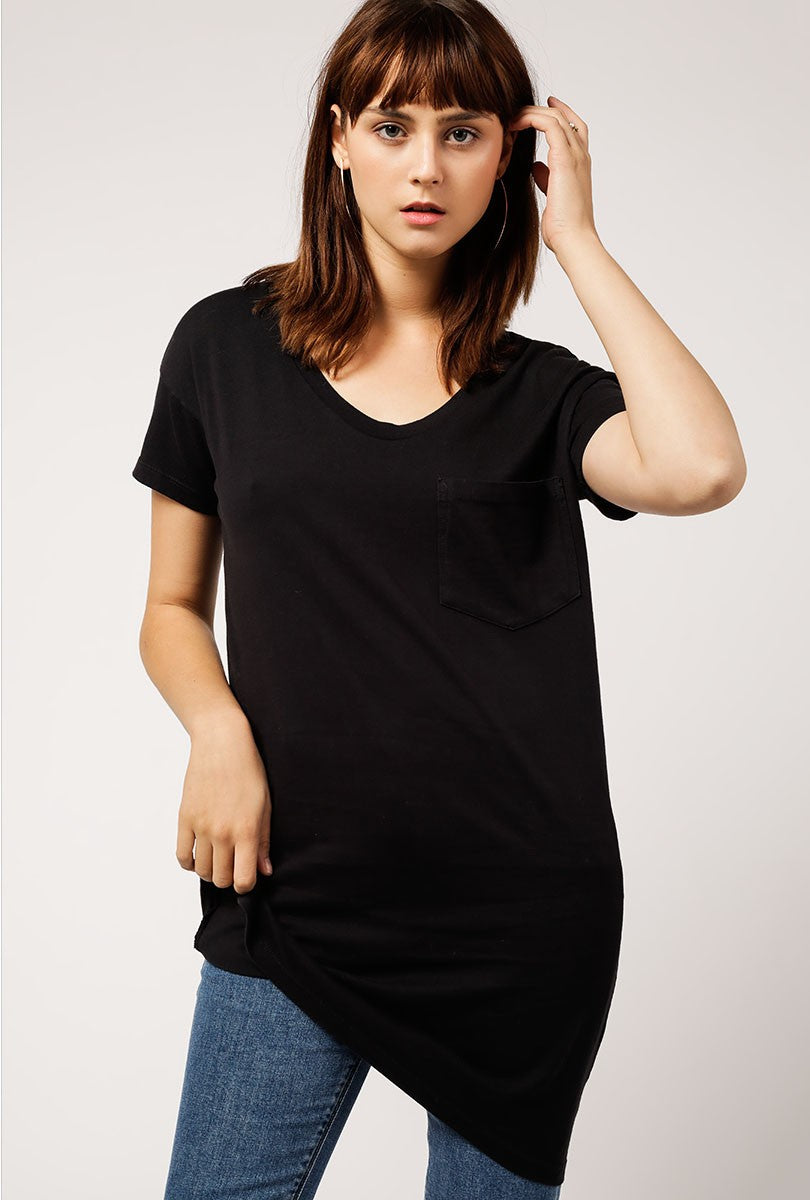#60 Boxy Tee Dress in Black Wash