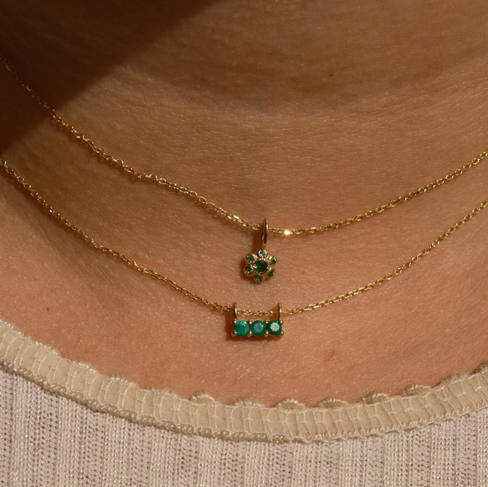 Emerald Flower Necklace