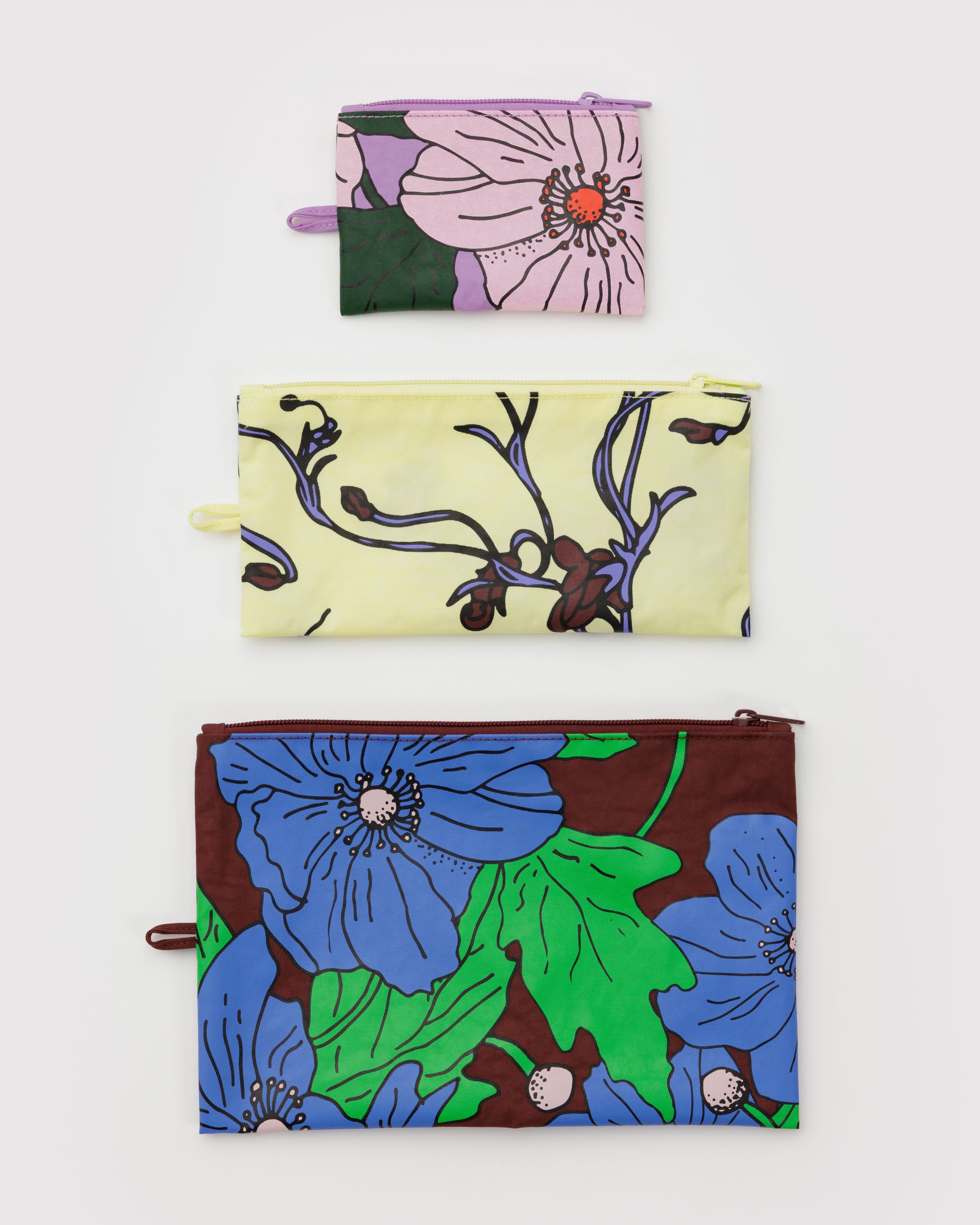 Flat Pouch Set in Poppy Mix