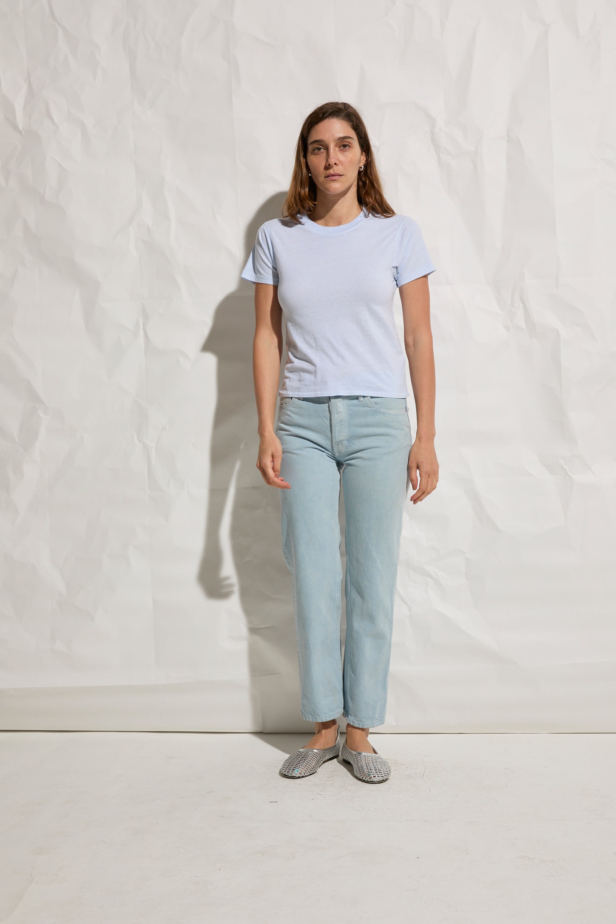 Amelia Vintage Tee in Ice Blue