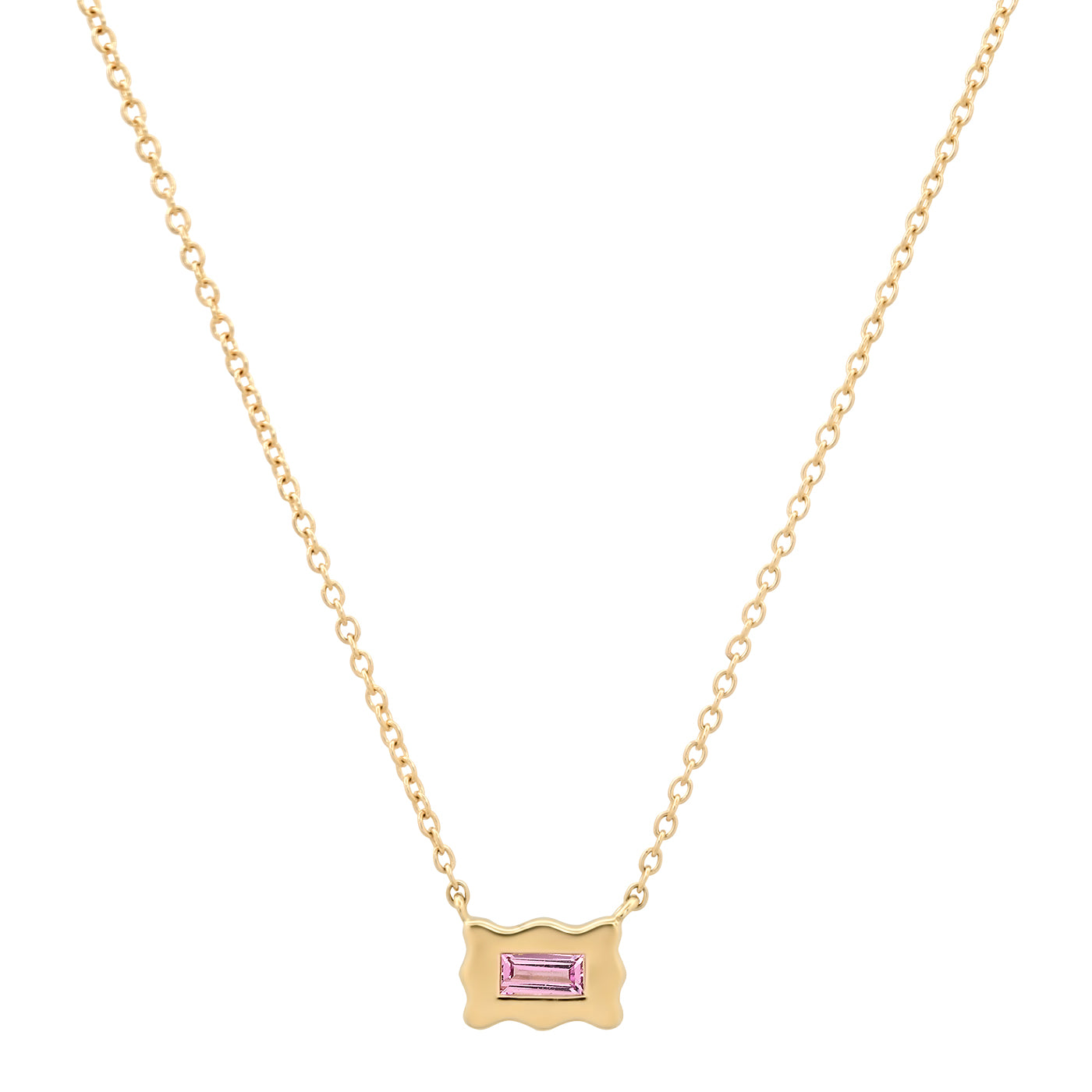Pink Sapphire Baguette Small Form Necklace