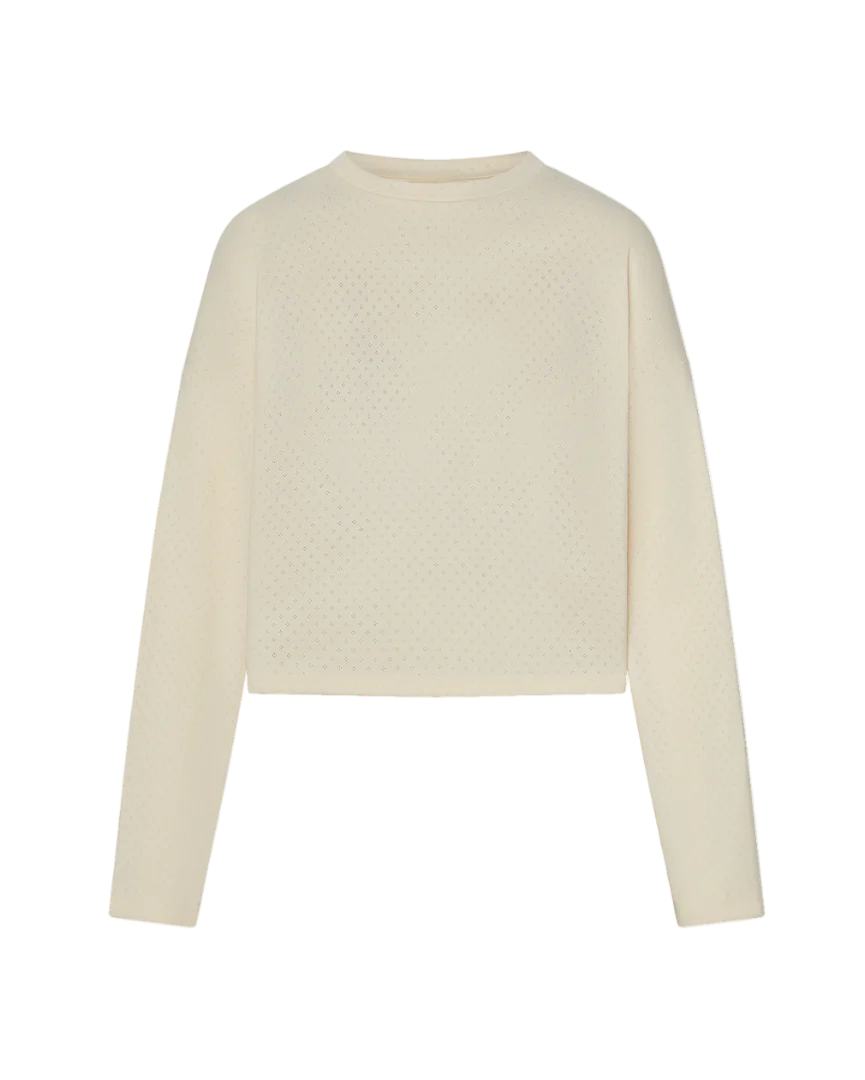 Pointelle Top in Crema