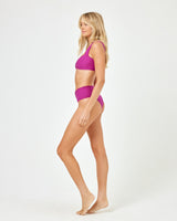 Eco Chic Repreve® Bardot Bikini Bottom - Berry