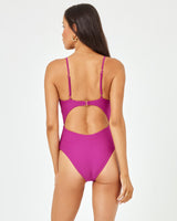 Eco Chic Repreve® Kyslee One Piece Swimsuit - Berry