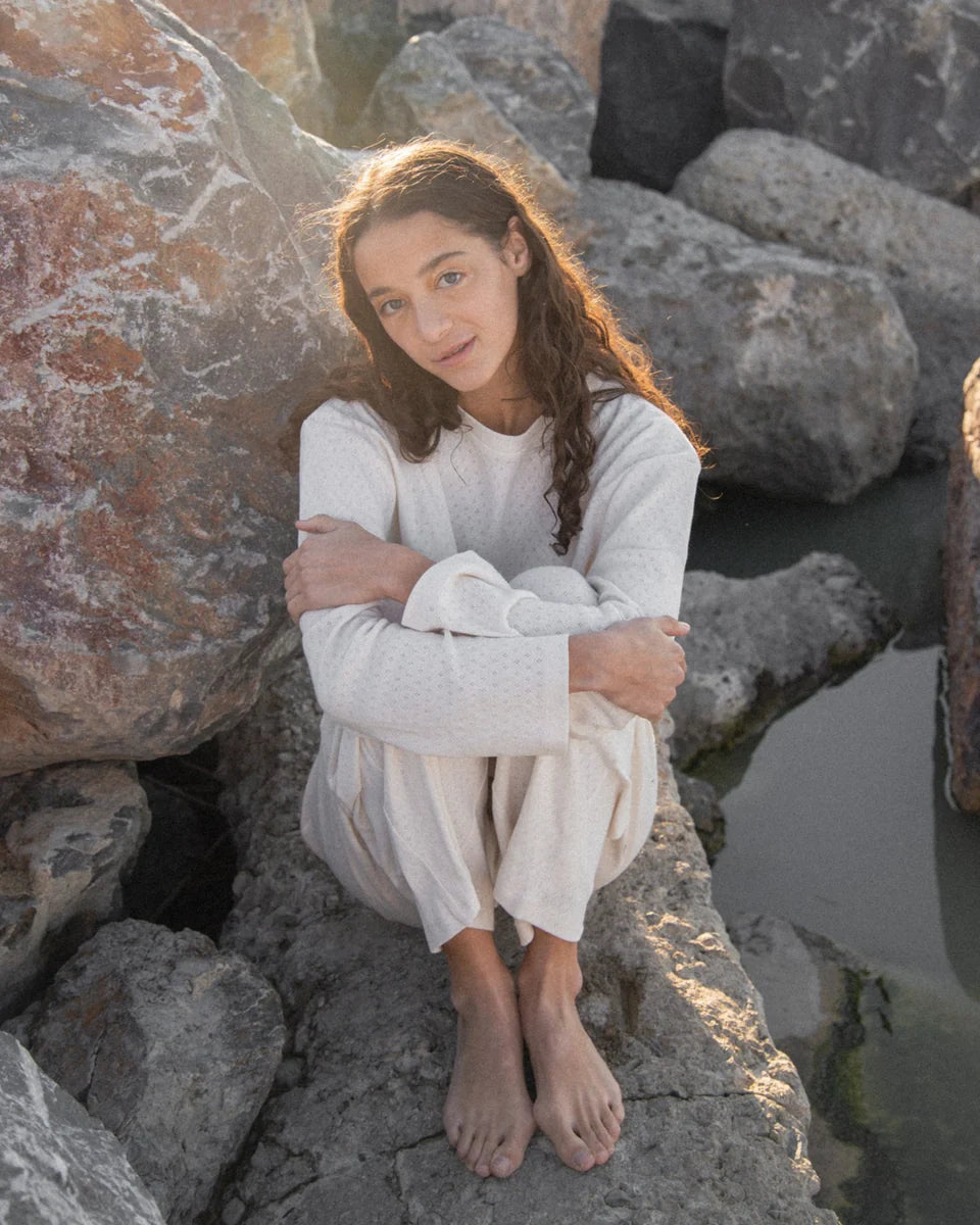 Pointelle Pants in Crema