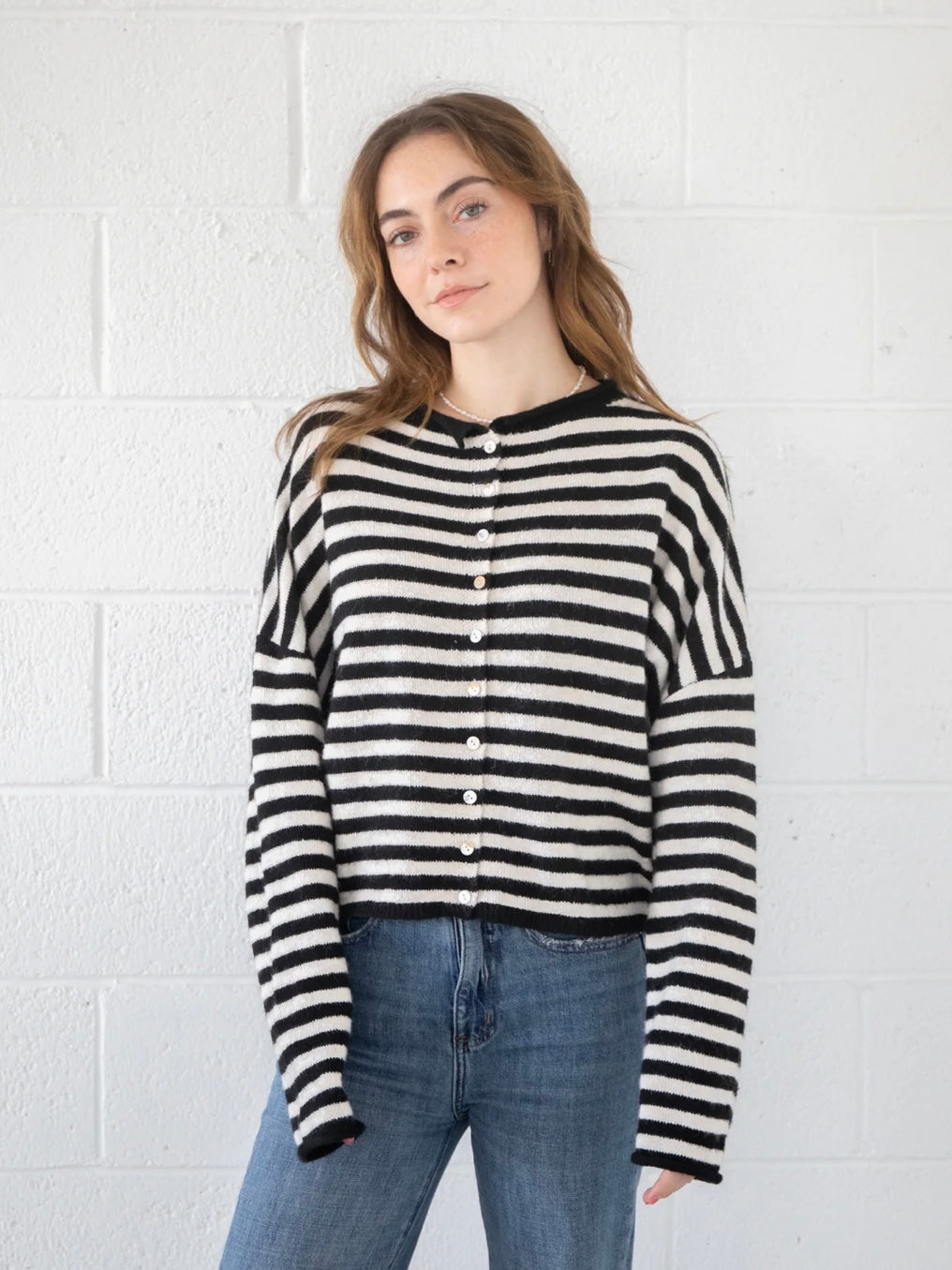 Maisie Sweater in Black+Cream