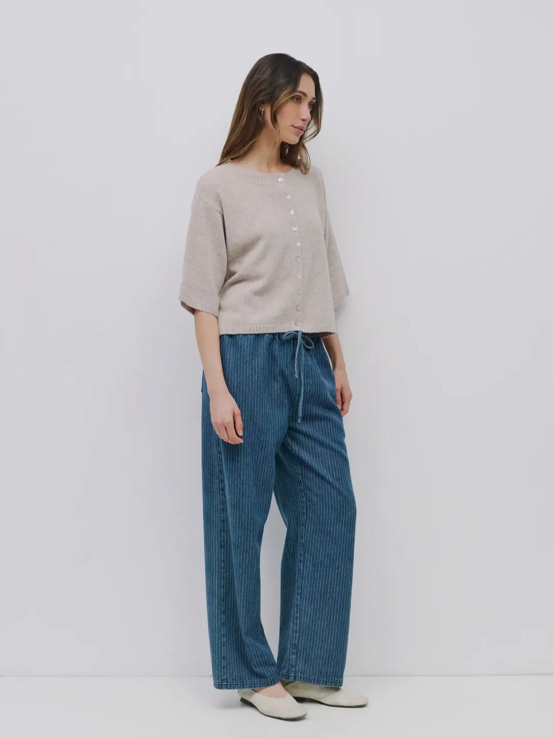 Billie Pinstripe Denim Jeans