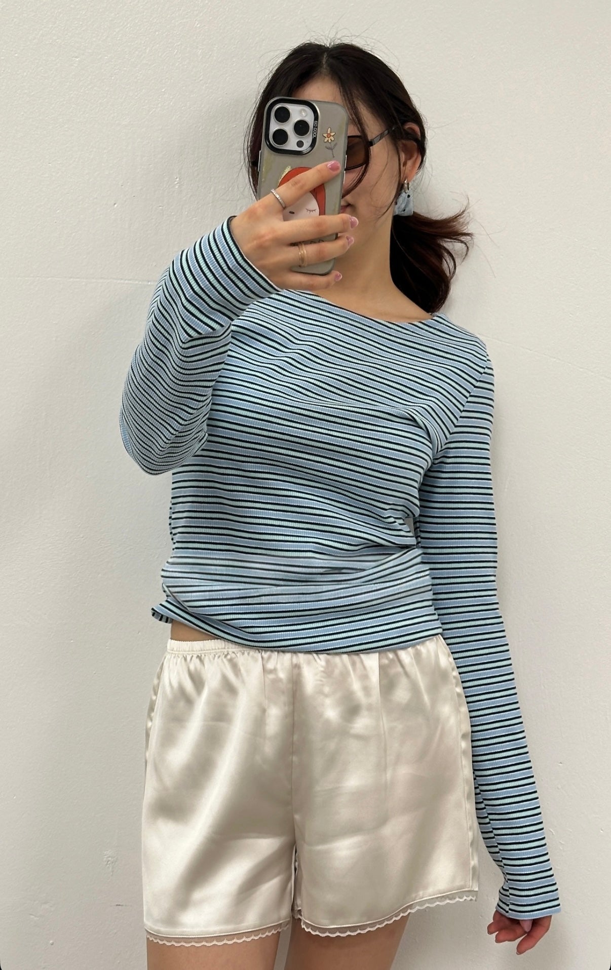 Loren Satin Shorts in Cream